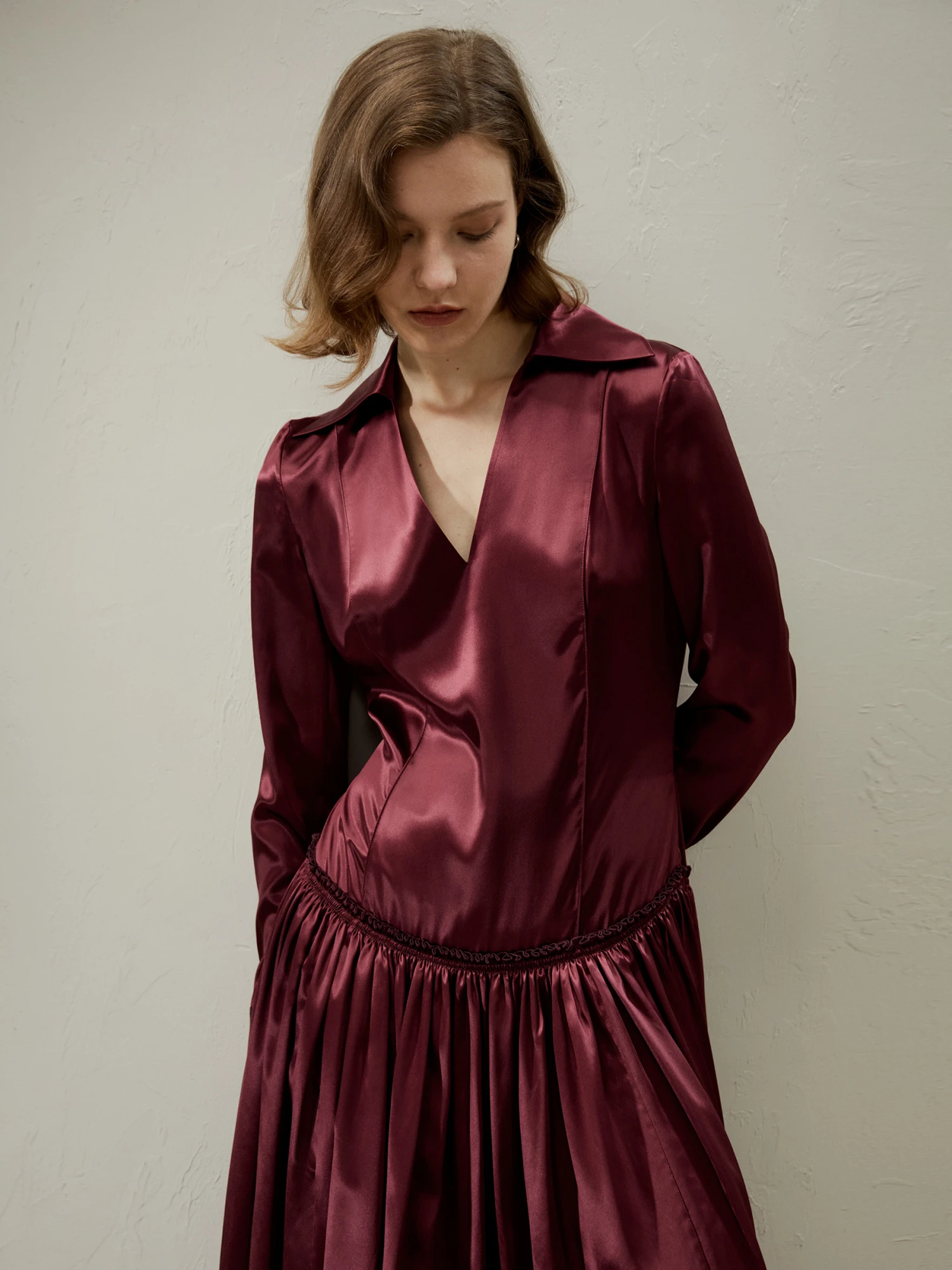 Villemajou Pleated Silk Maxi Shirt Dress - Image 3