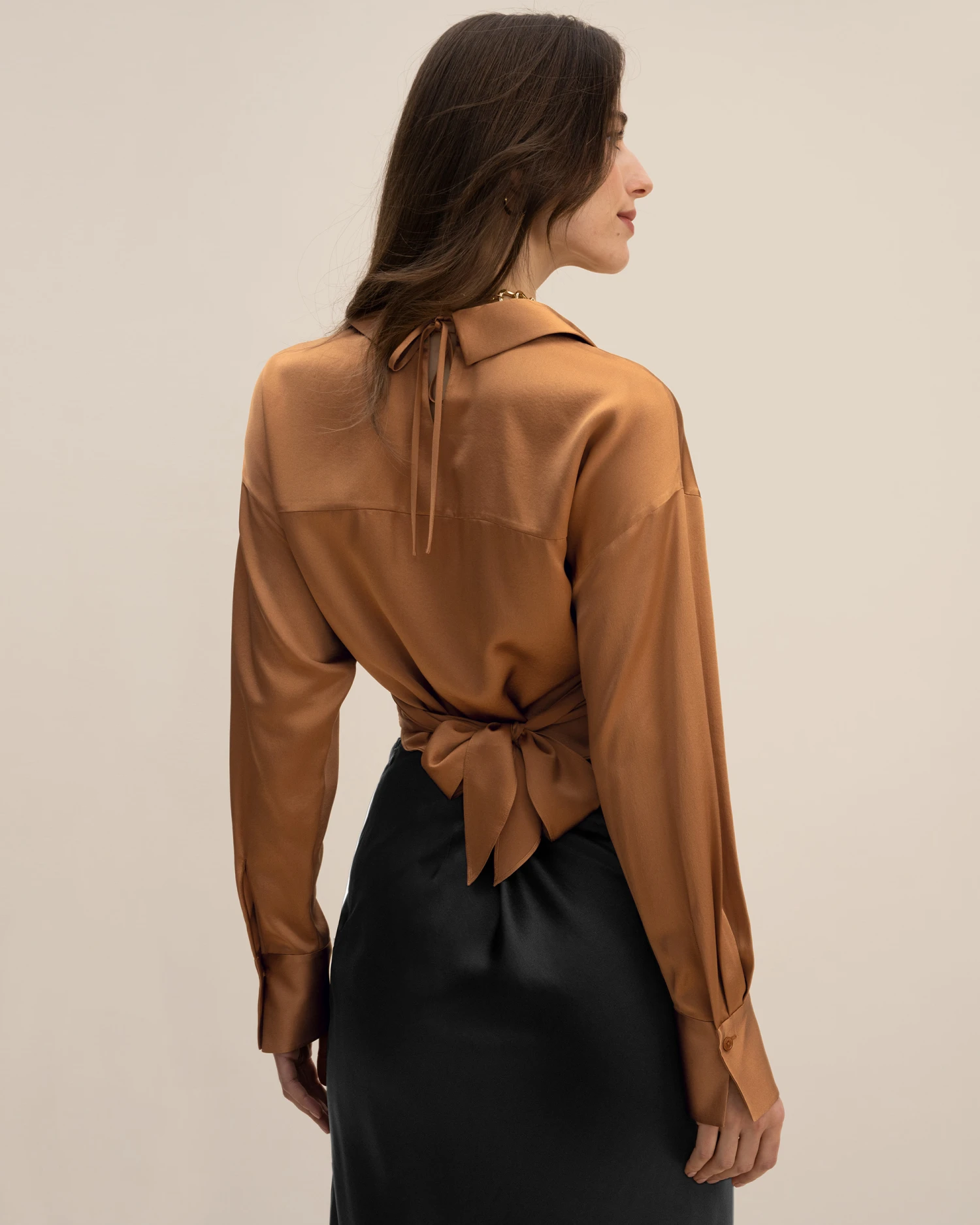 Wrapover Cropped Shirt - Image 11