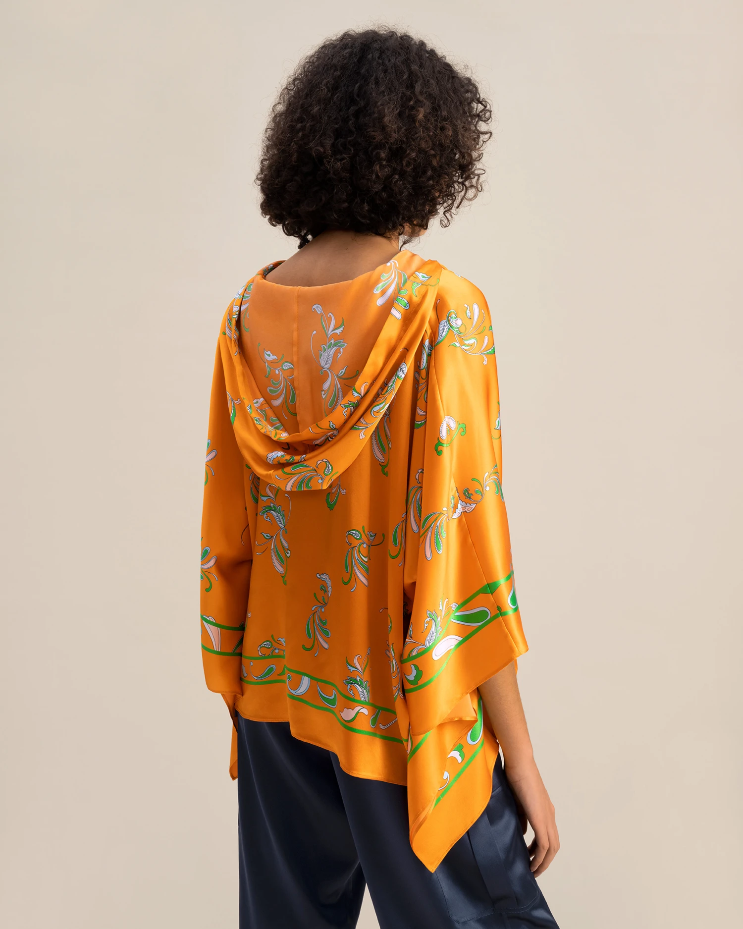 Spring Waltz Silk Poncho - Image 3