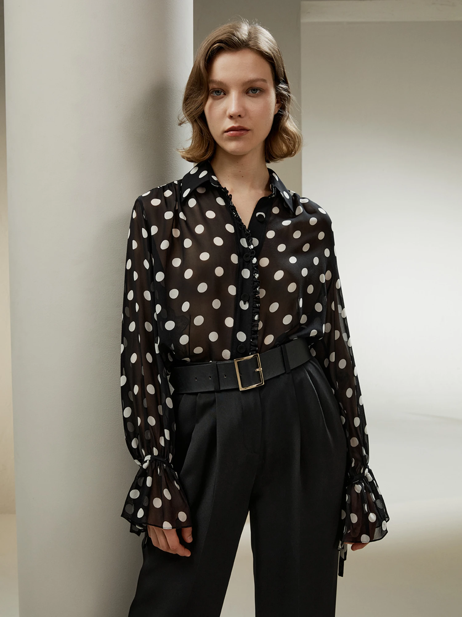 Polka Dots Georgette Blouse - Image 3