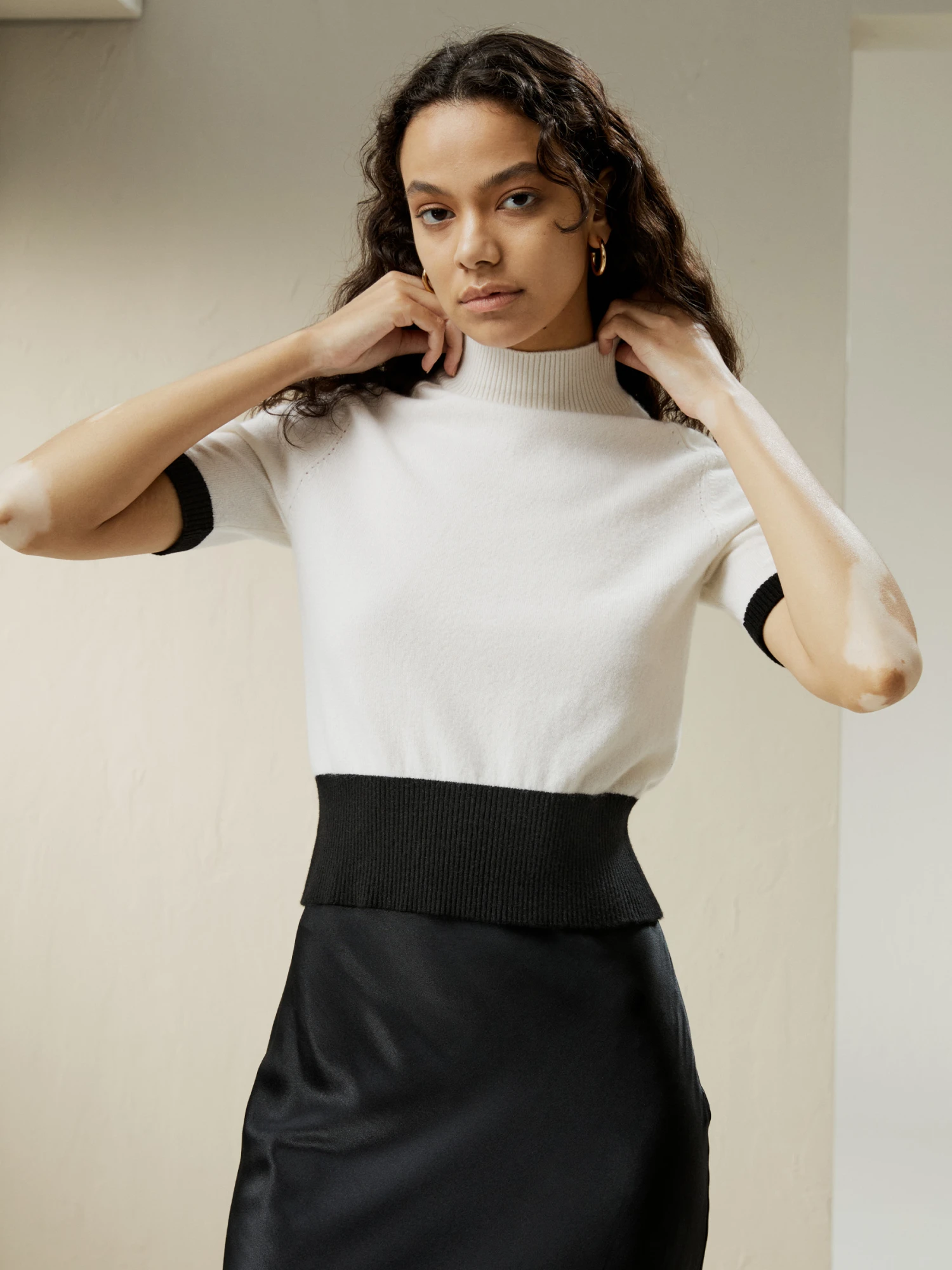 Gemini Mock Neck Cashmere Shirt - Image 3