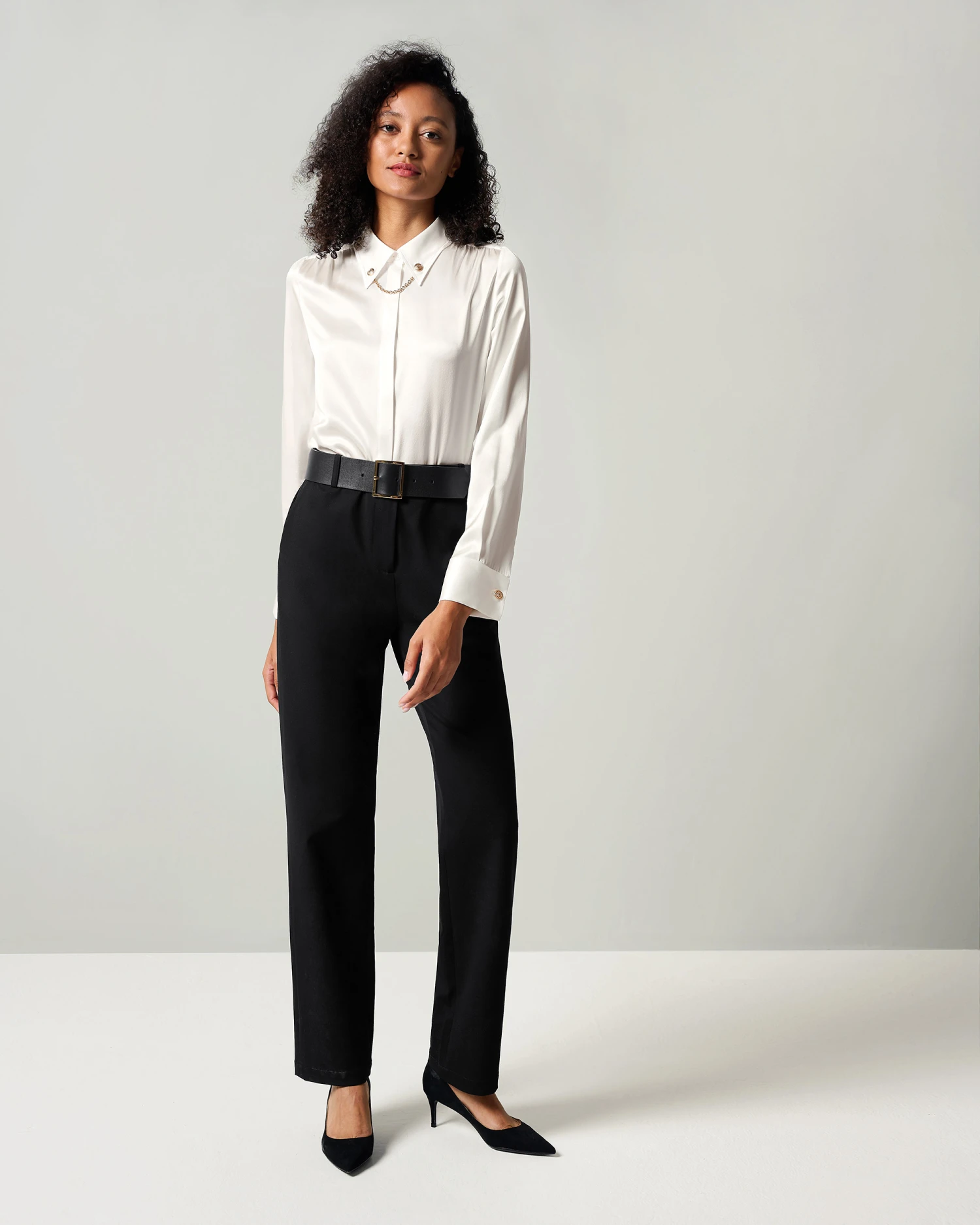 Silk Blouse With Metal Chain - Image 3