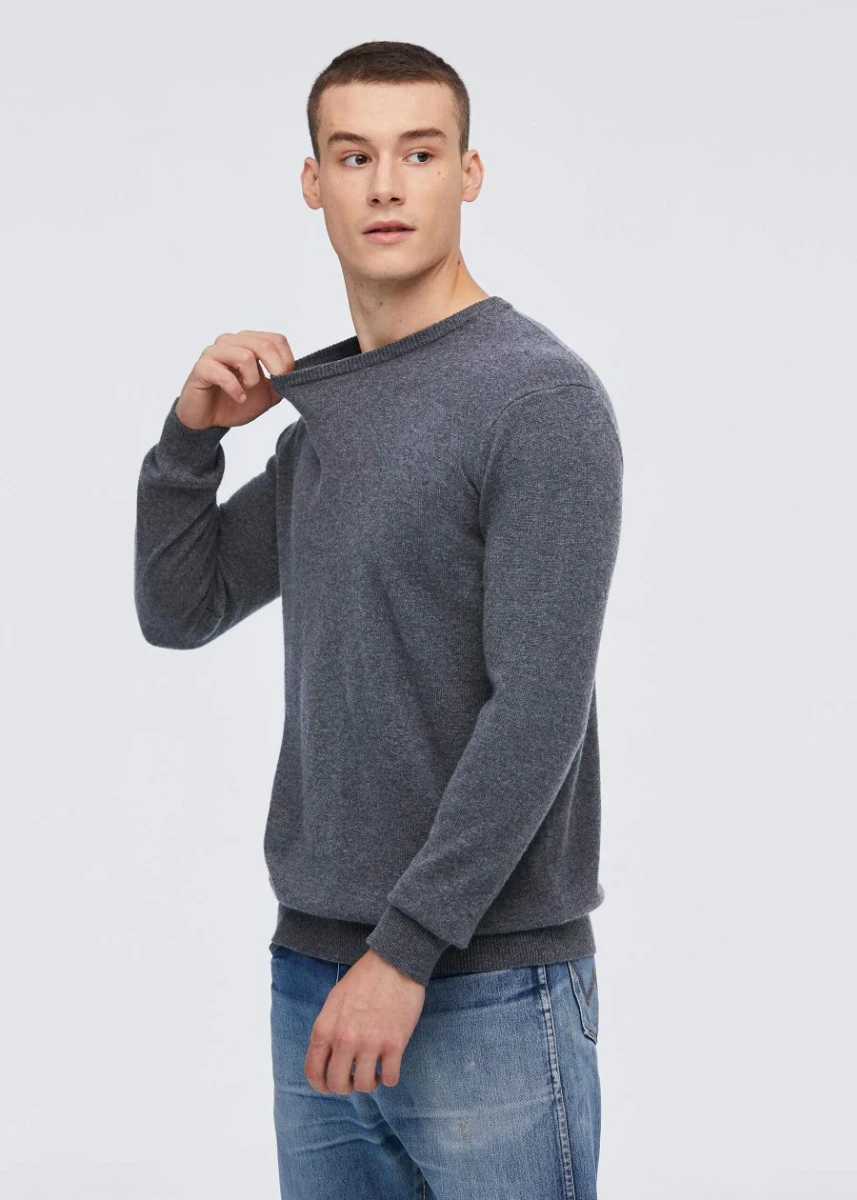 Crew Neck Classic Soft Cashmere Sweater For Men - Image 19