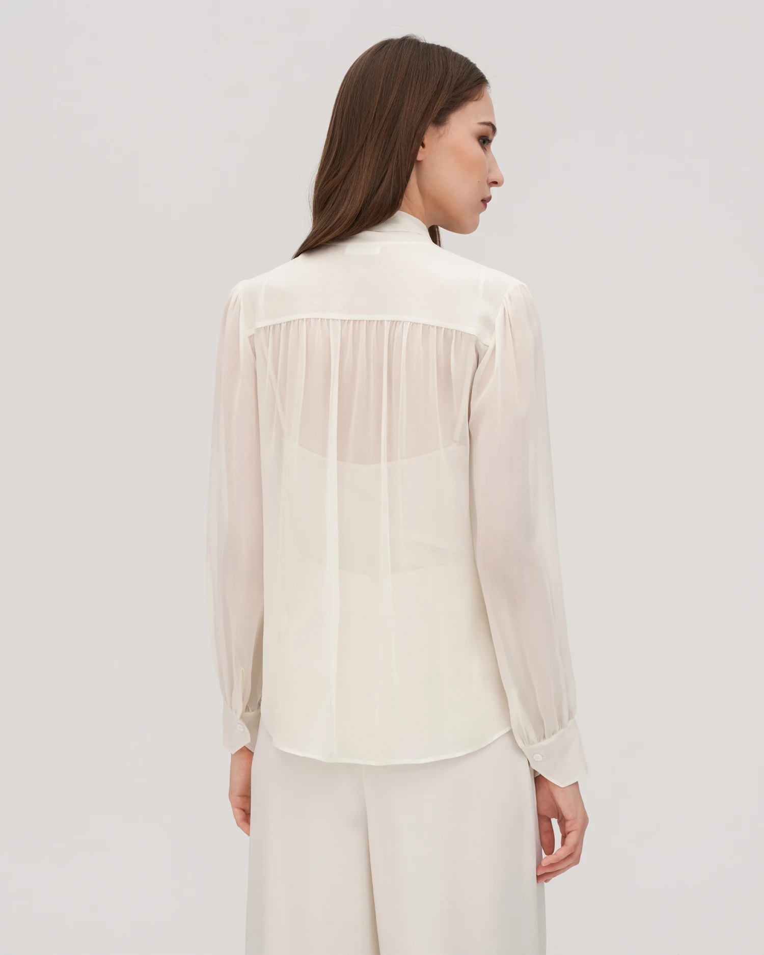 Bow Tie Silk Jasmine Blouse For Women - Image 11
