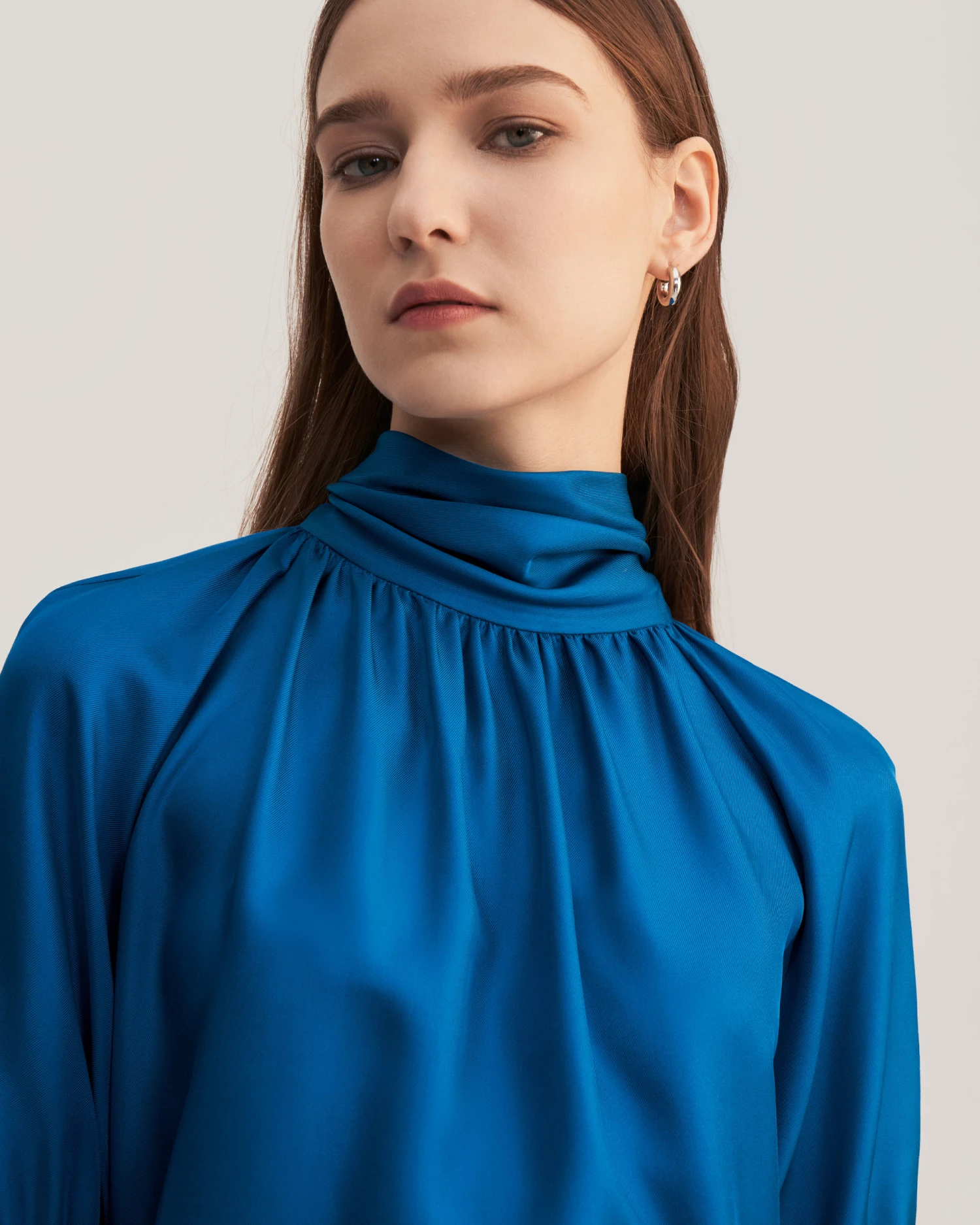 Women Ajuga Silk Twill Blouse Top - Image 17