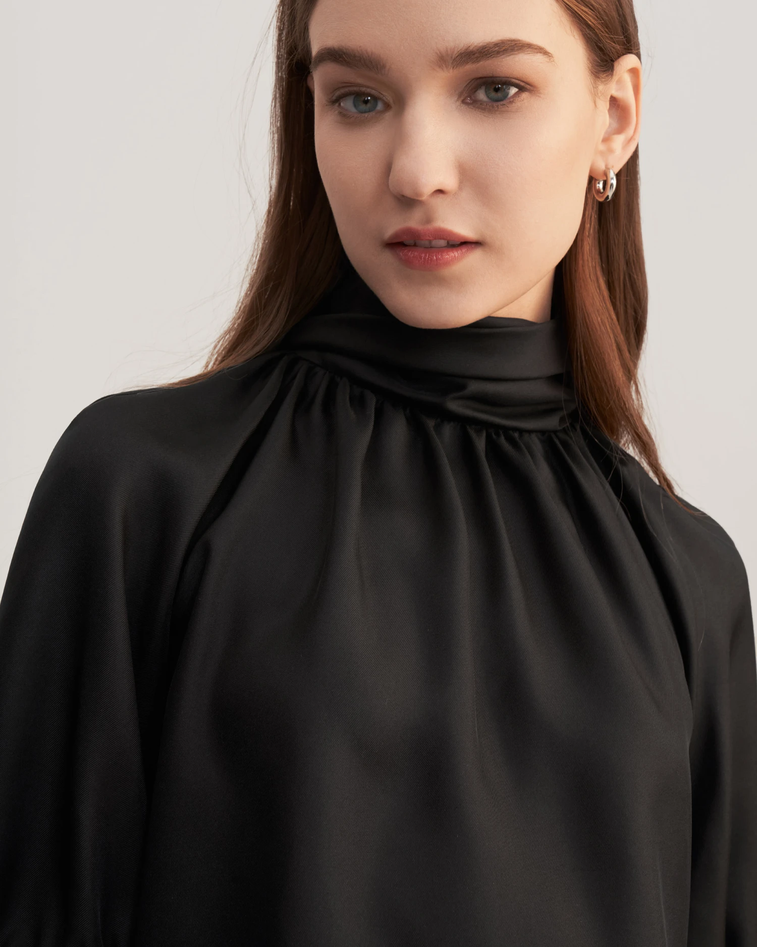 Women Ajuga Silk Twill Blouse Top - Image 3