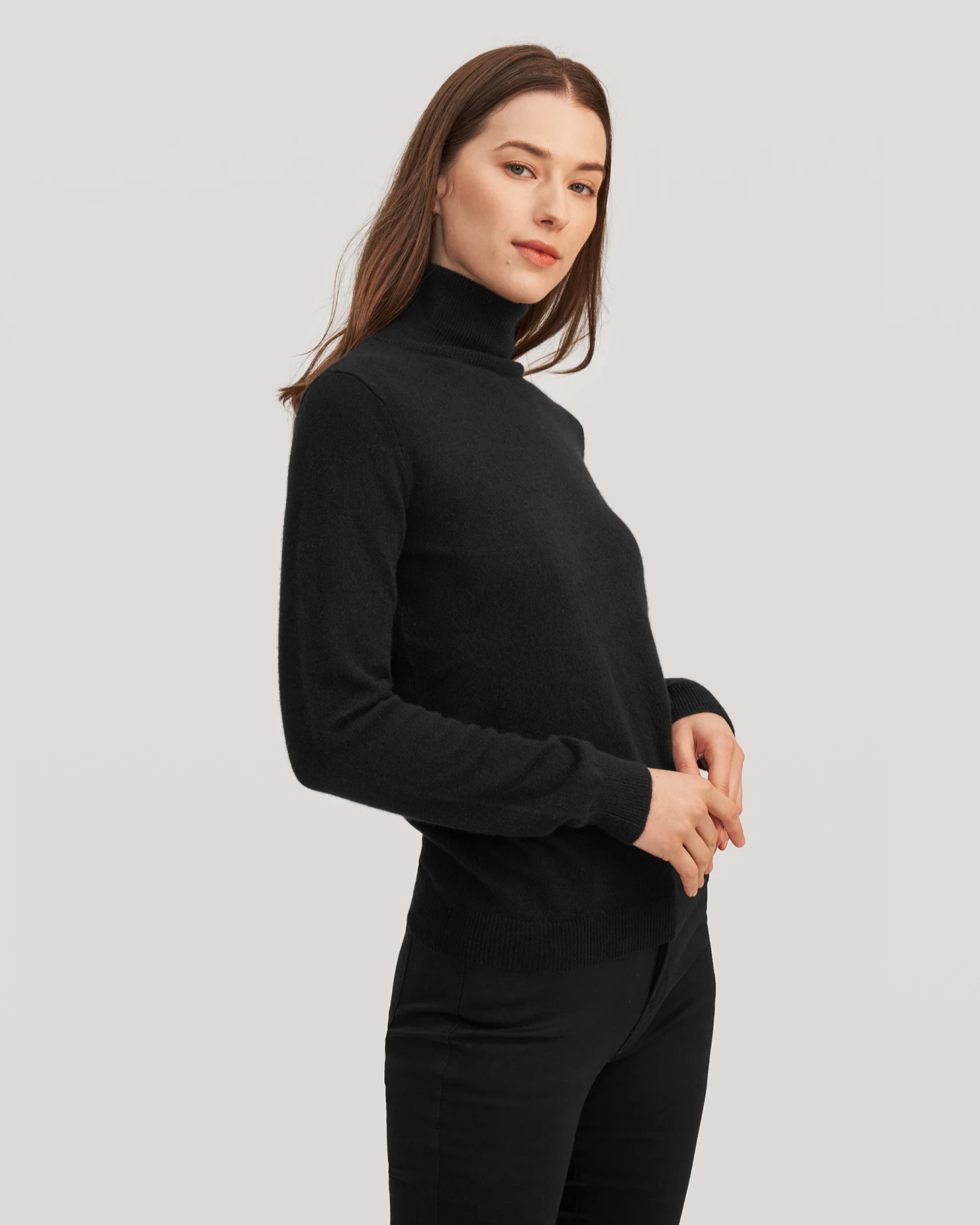 Pure Cashmere Turtleneck Sweater For Women - Image 3