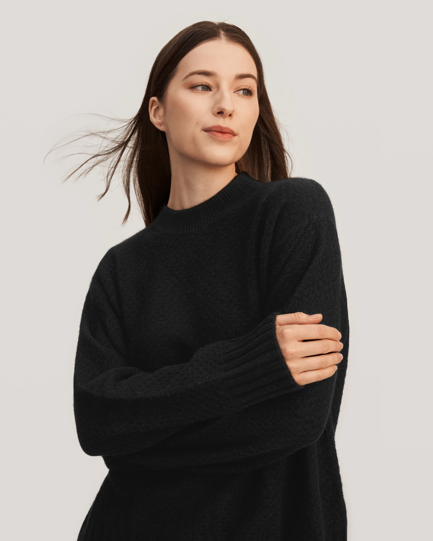 Relaxed Honeycomb Knit Cashmere Sweater - Image 3