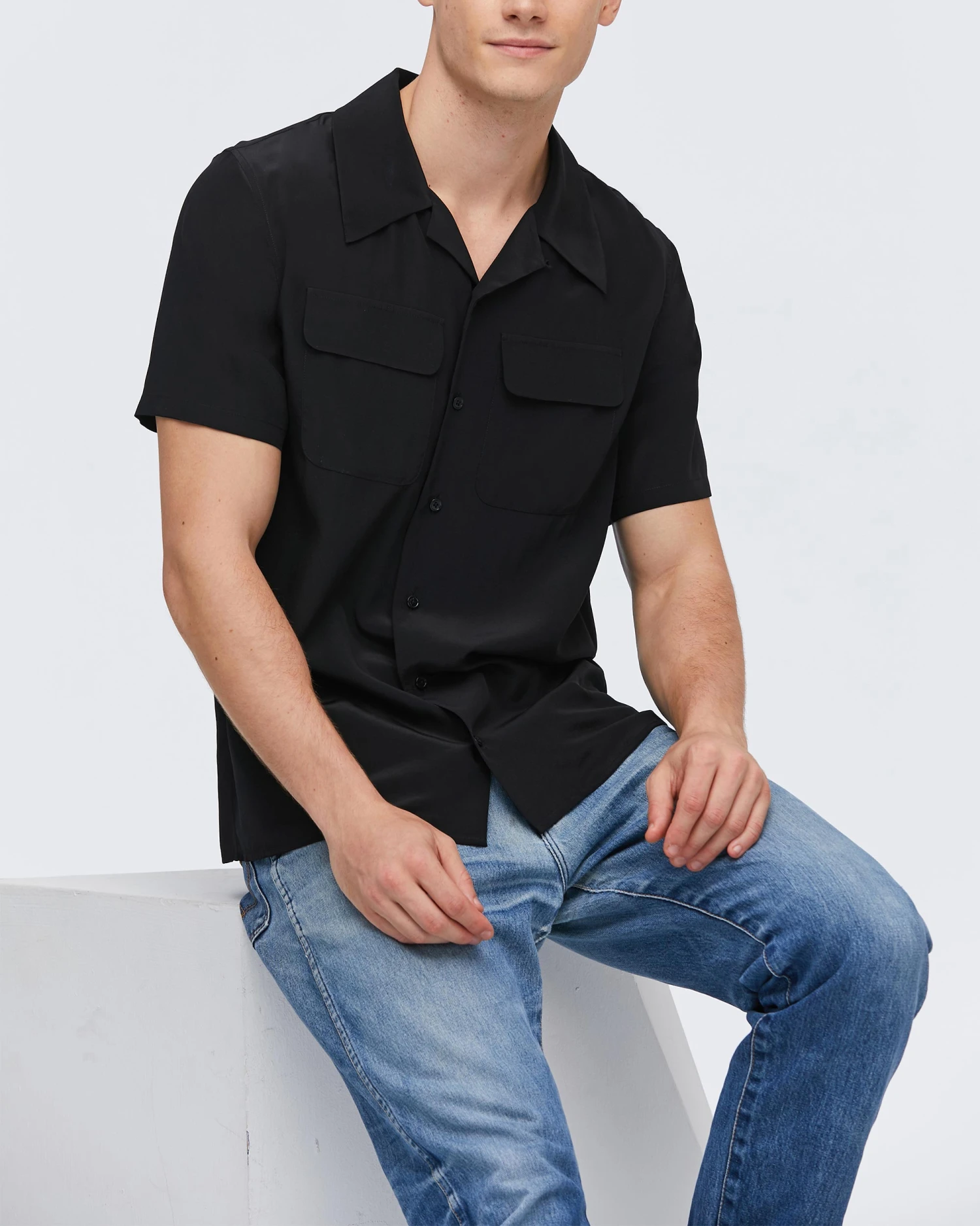 Men's Classic Short Sleeve Silk Shirt - Image 11