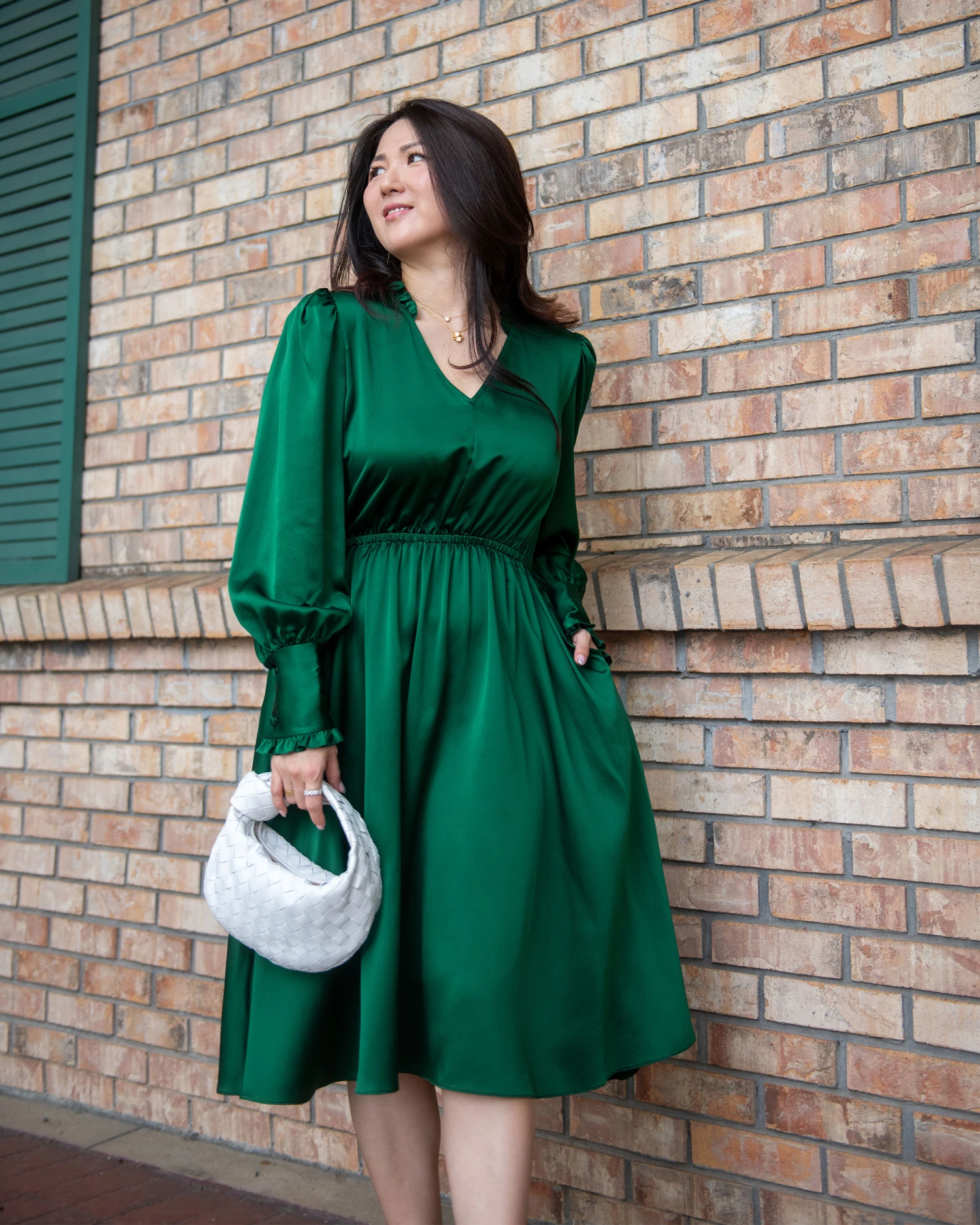 LILYSILK X CHARIS V Neck A Line Midi Dress - Image 16