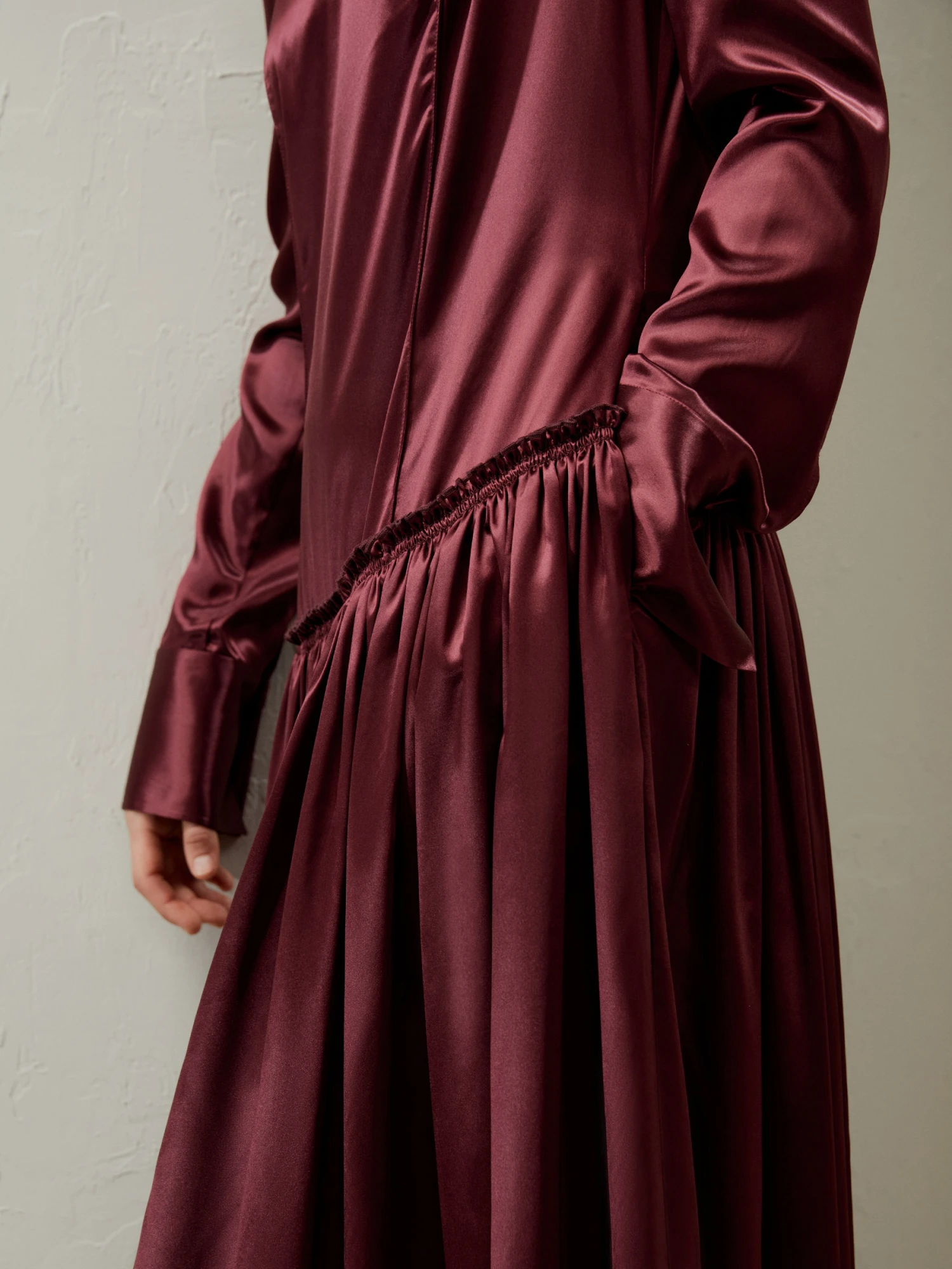 Villemajou Pleated Silk Maxi Shirt Dress - Image 4
