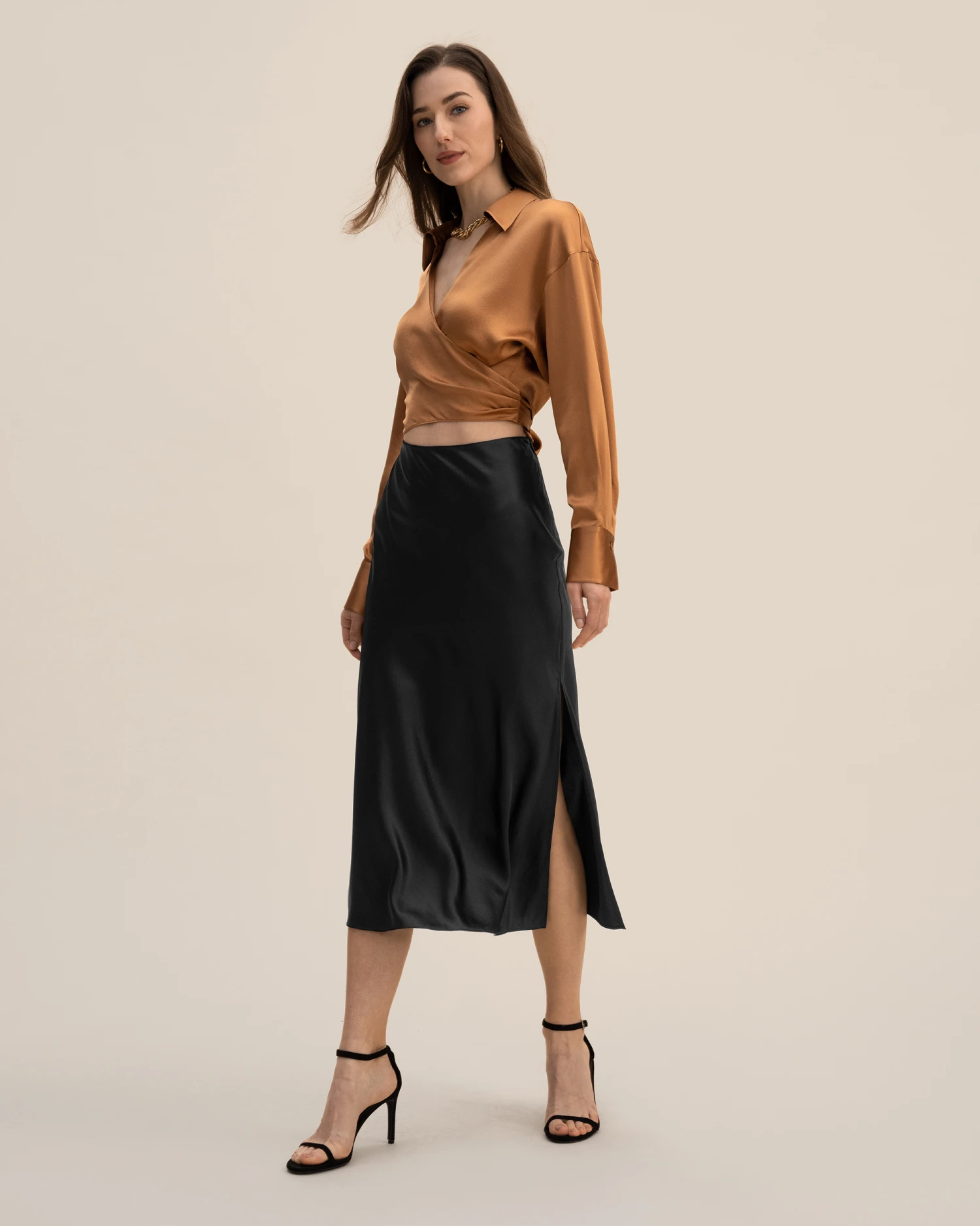 Wrapover Cropped Shirt - Image 12