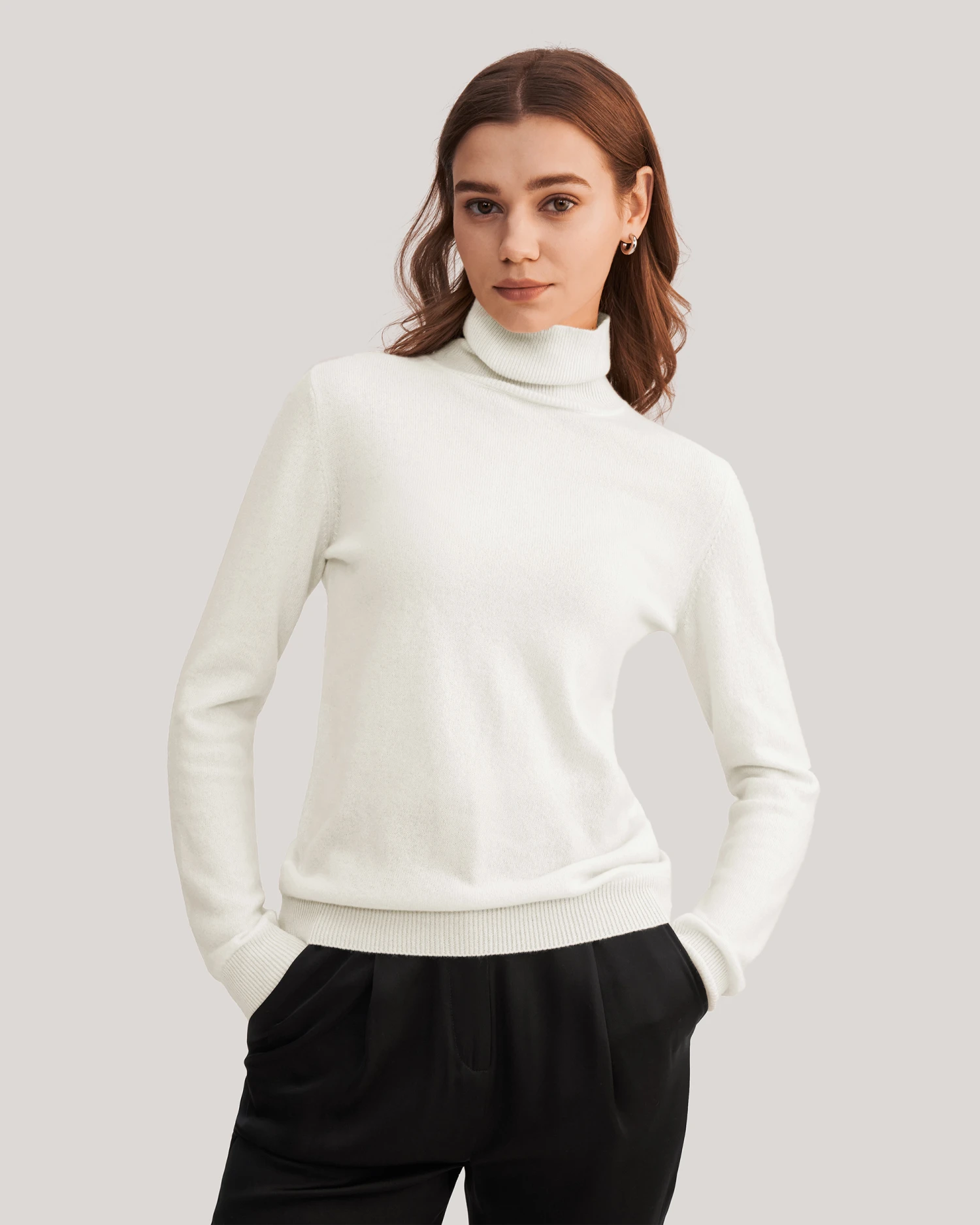 Pure Cashmere Turtleneck Sweater For Women - Image 11