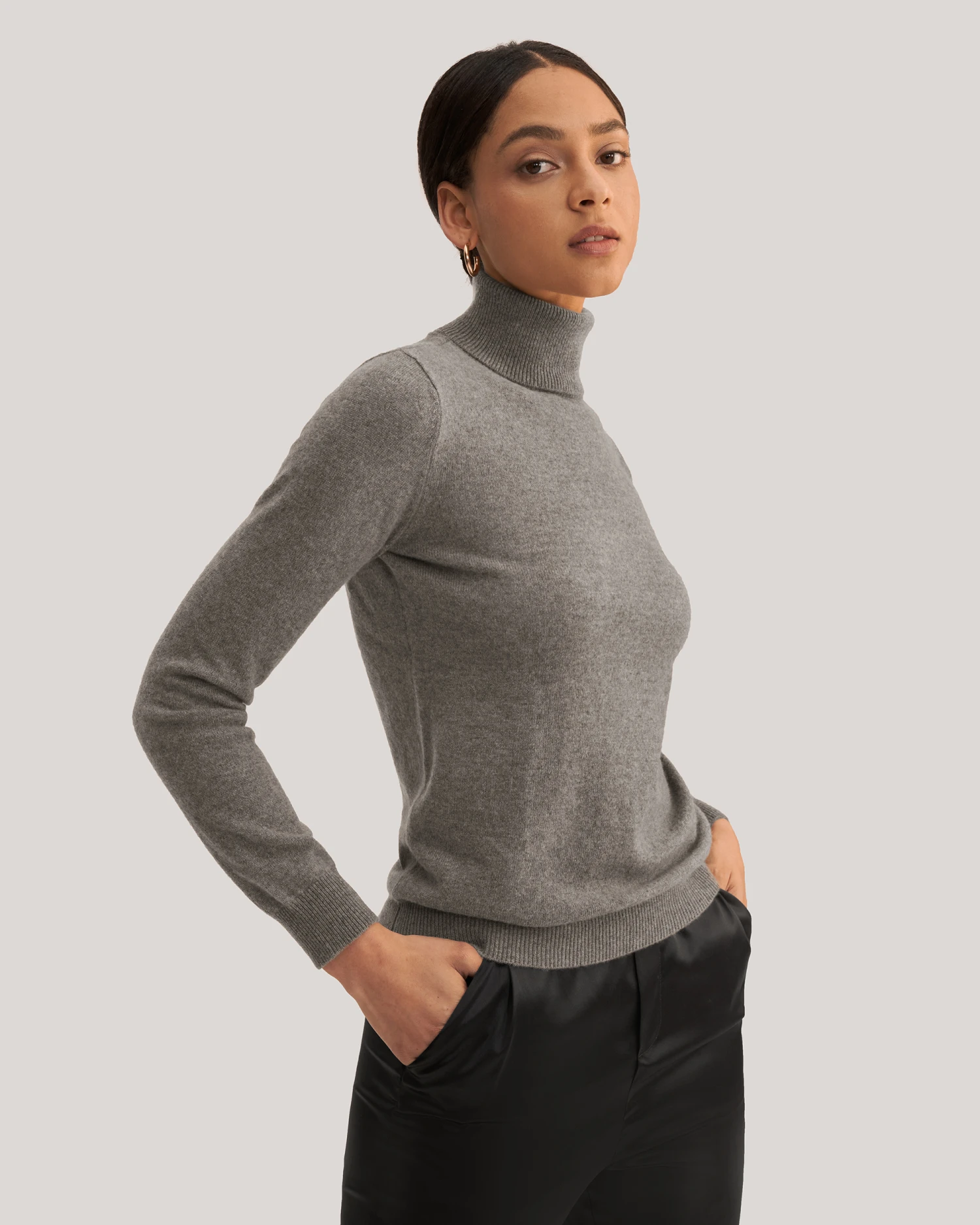 Pure Cashmere Turtleneck Sweater For Women - Image 19
