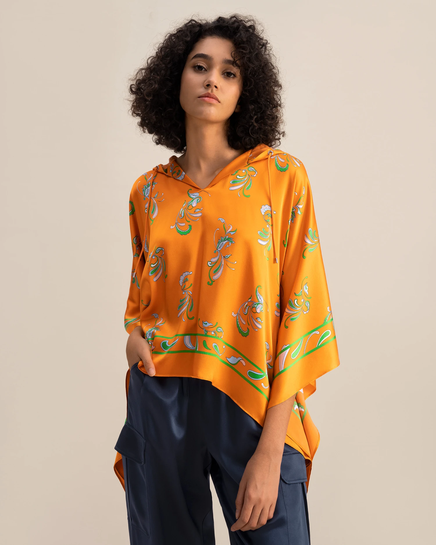 Spring Waltz Silk Poncho - Image 4