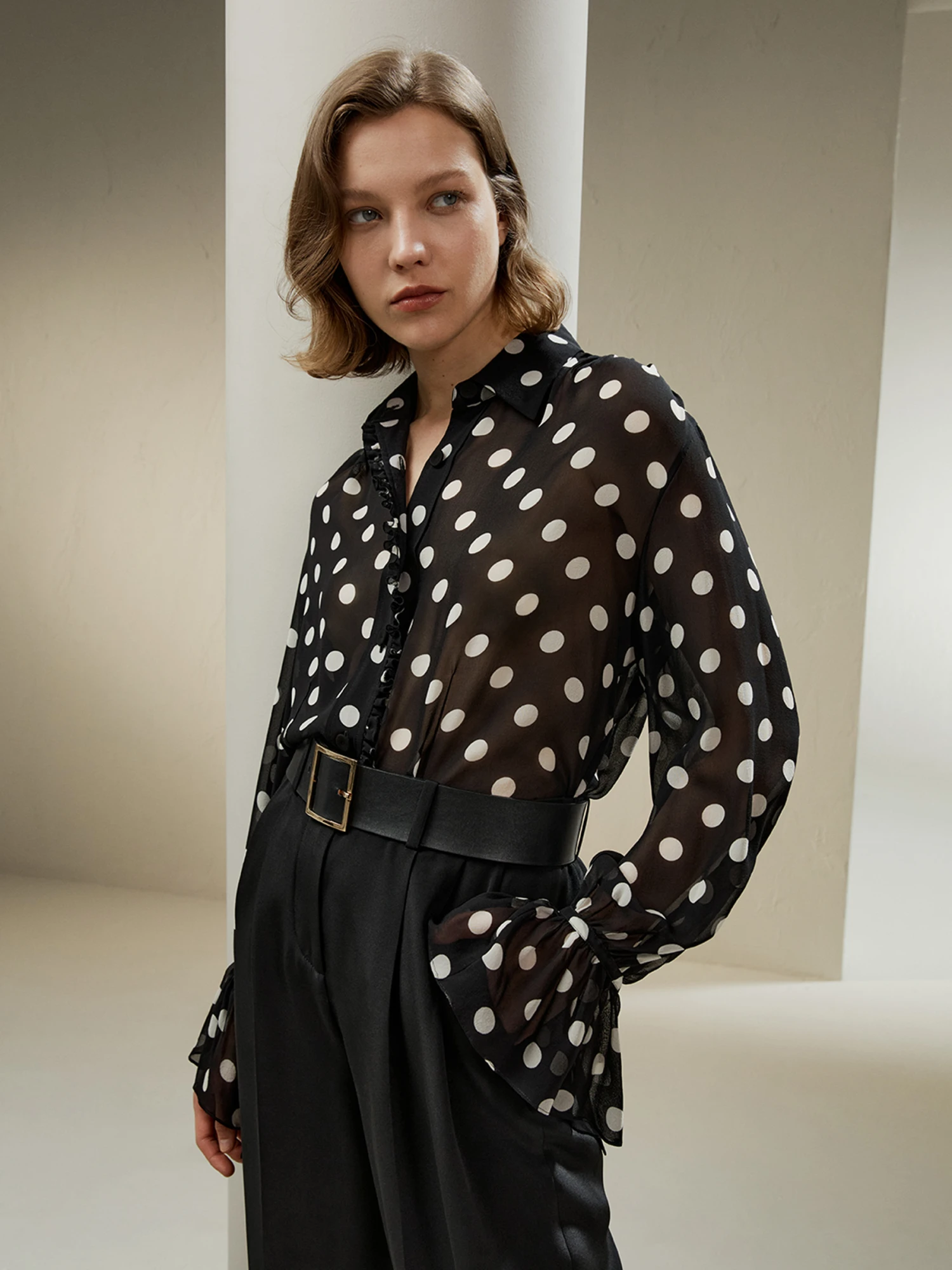 Polka Dots Georgette Blouse - Image 4