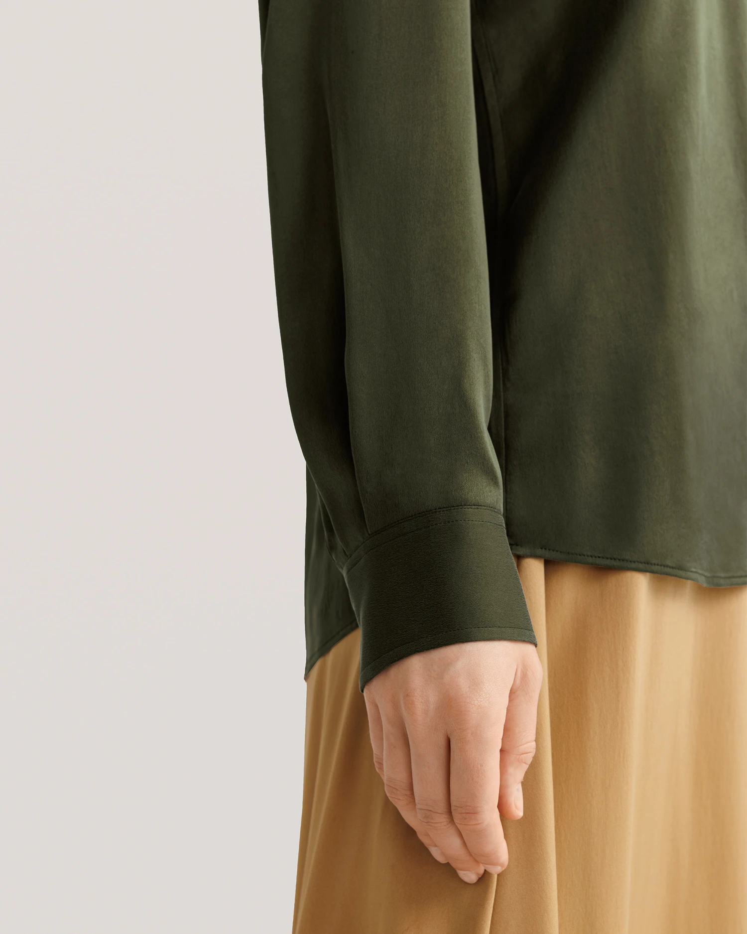 Sandwashed Silk Shirt With Epaulettes - Image 18