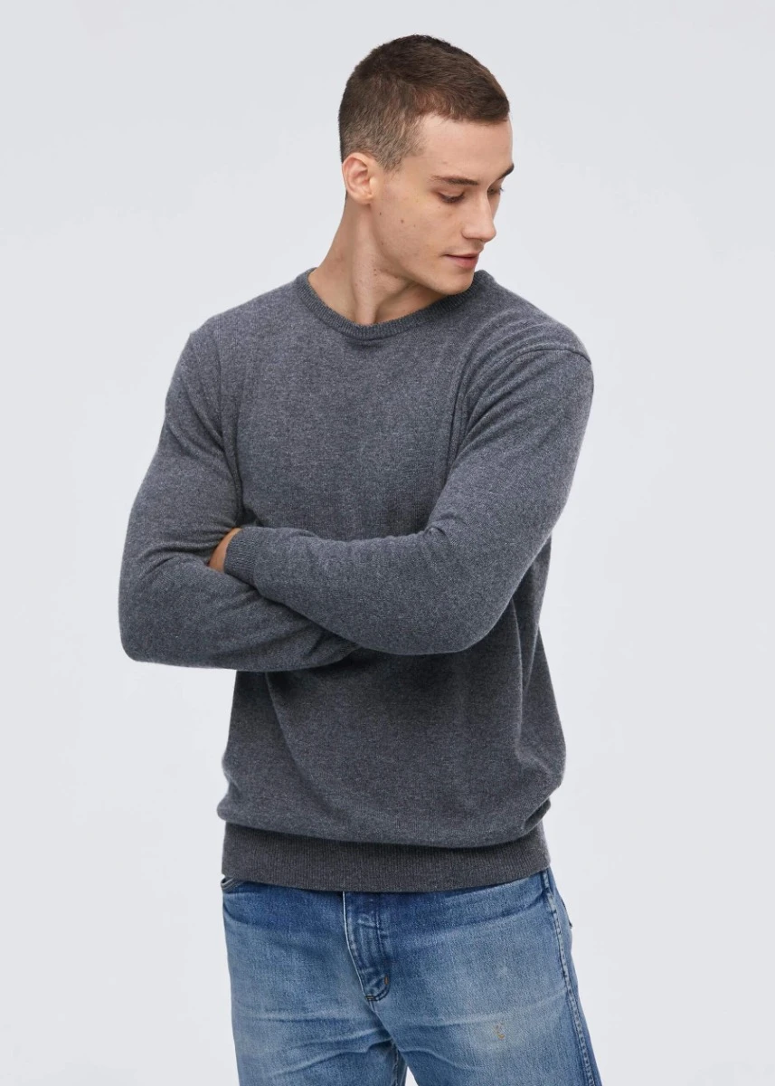 Crew Neck Classic Soft Cashmere Sweater For Men - Image 20