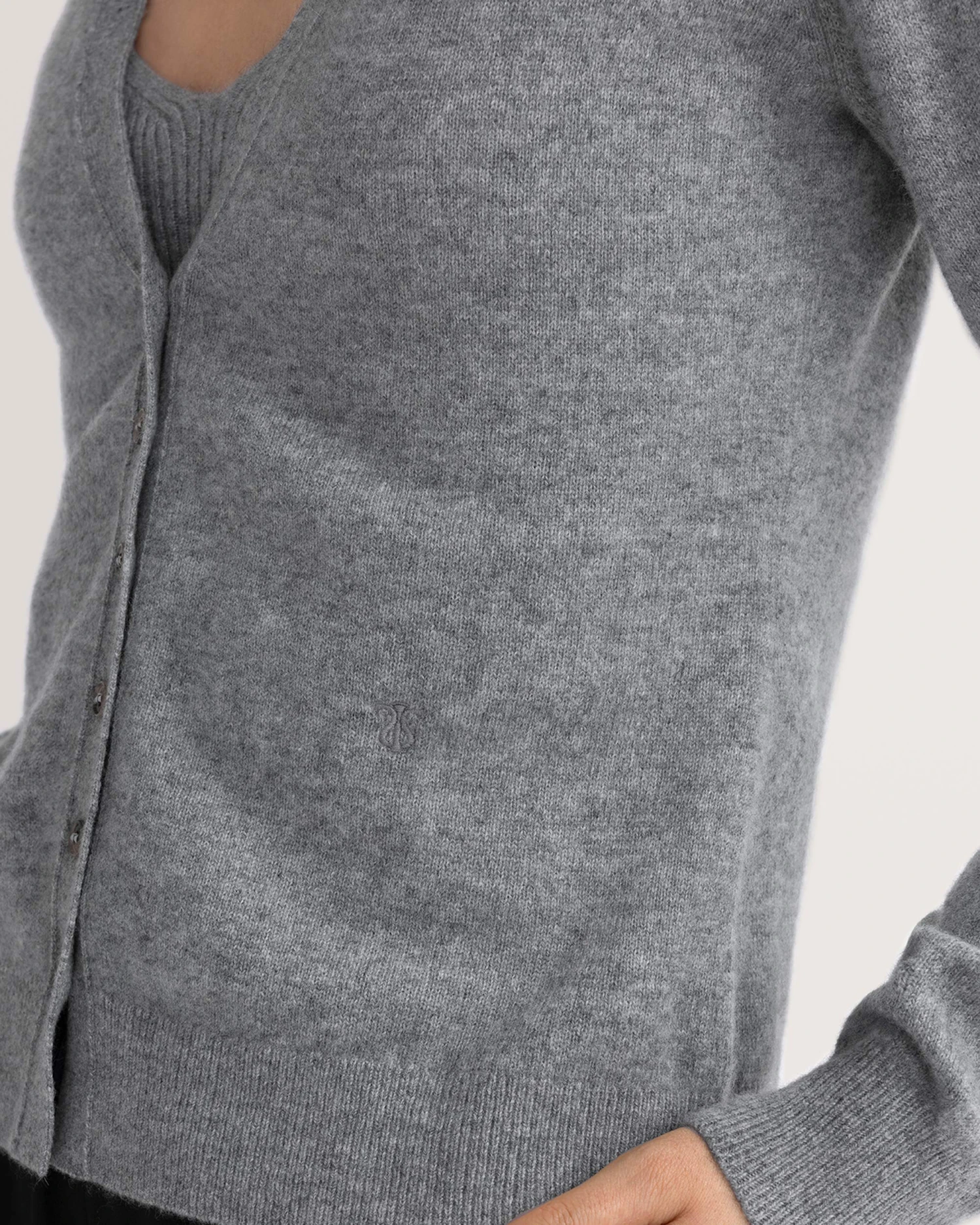 Cashmere Knitted V-neck Cardigan - Image 11