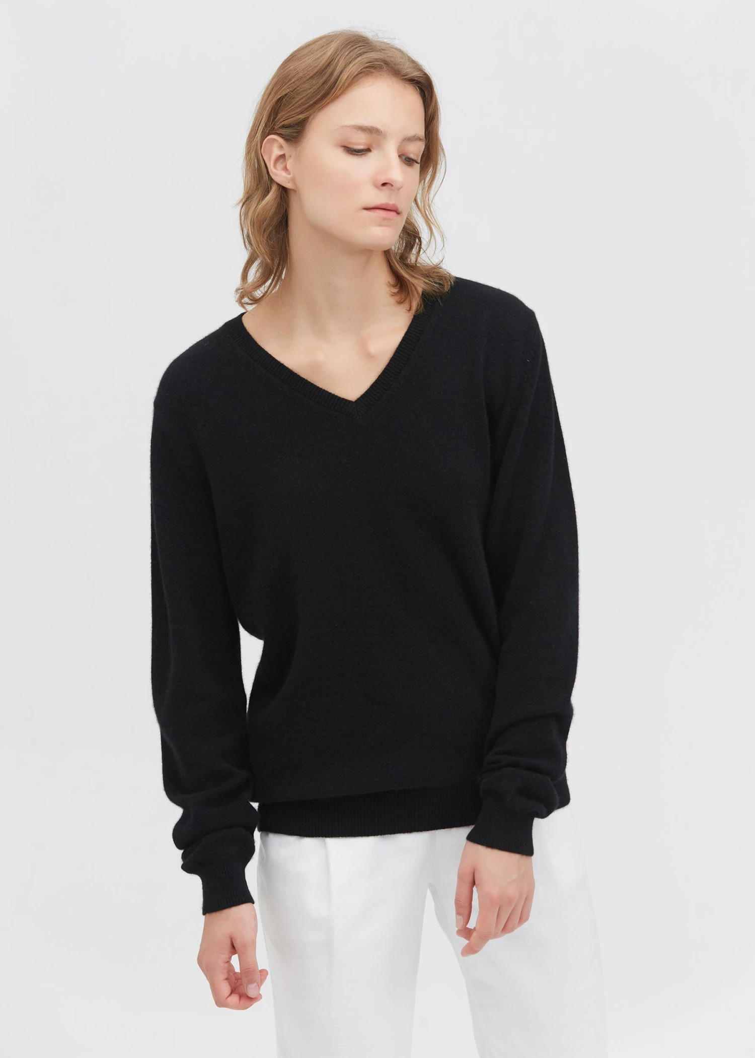 Women's Cashmere V Neck Soft Winter Sweater - Image 4
