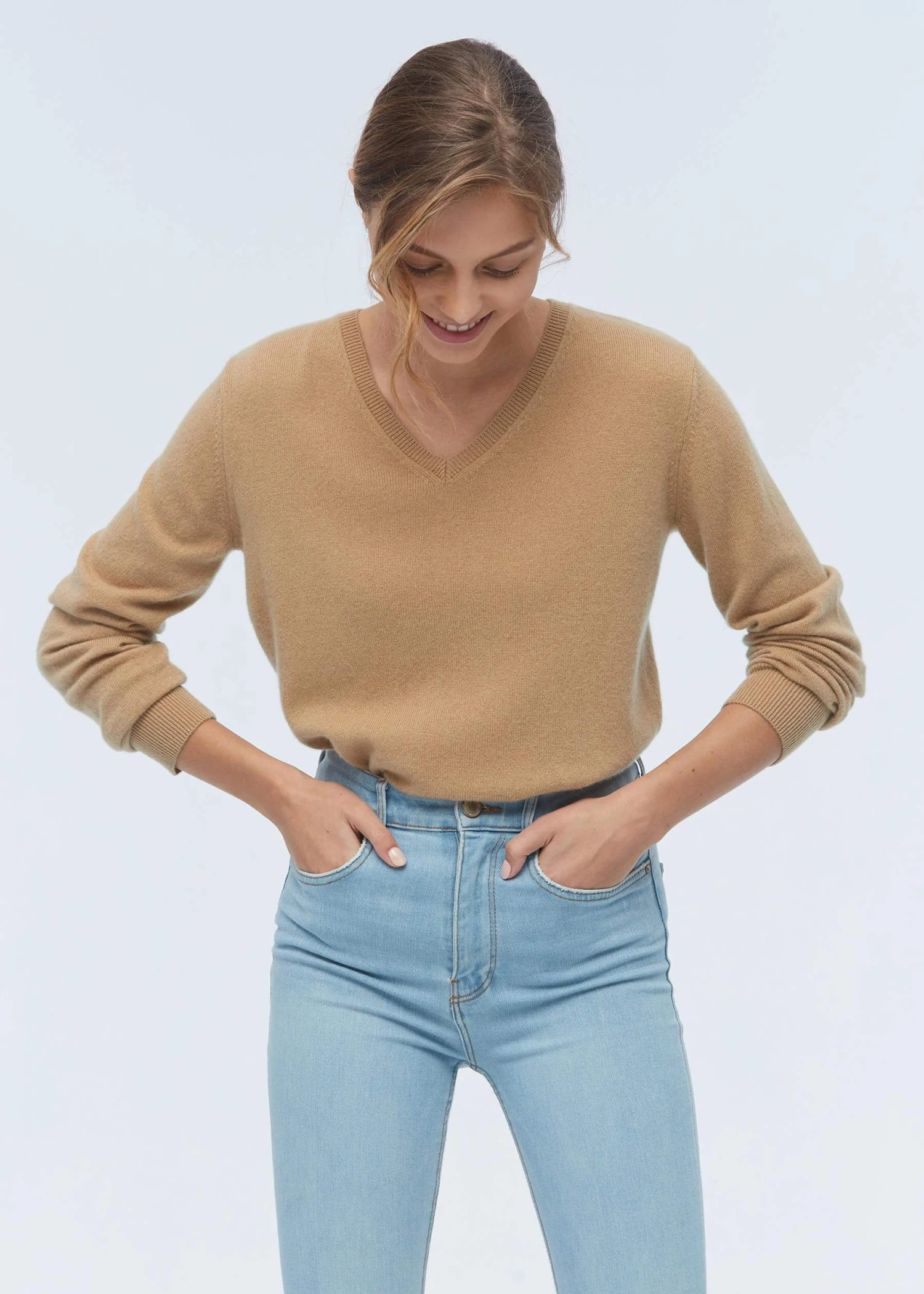 Women's Cashmere V Neck Soft Winter Sweater - Image 11