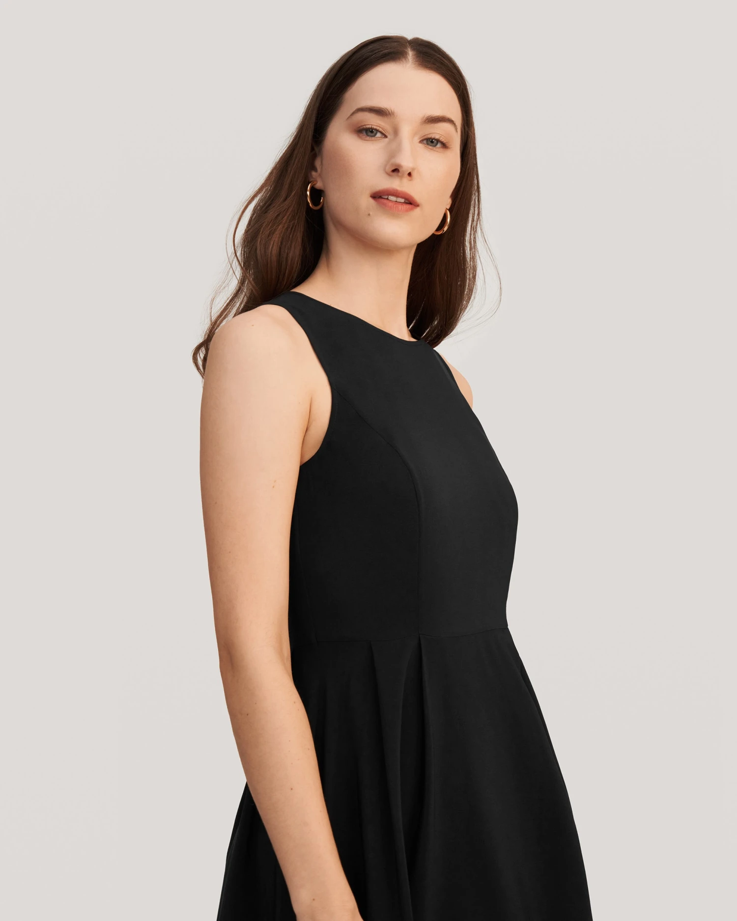 Vintage Round Neck Silk Little Black Dress - Image 11