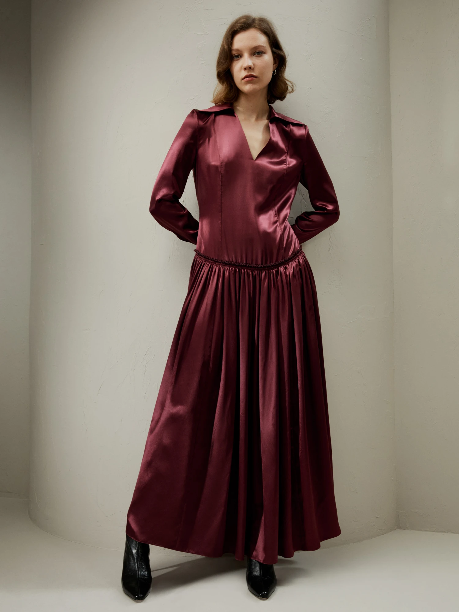 Villemajou Pleated Silk Maxi Shirt Dress - Image 5