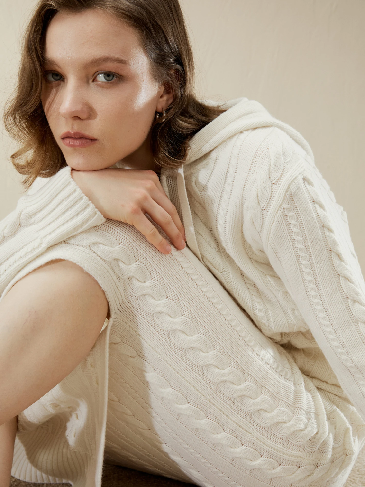 Cable Knit Wool Maxi Skirt - Image 5