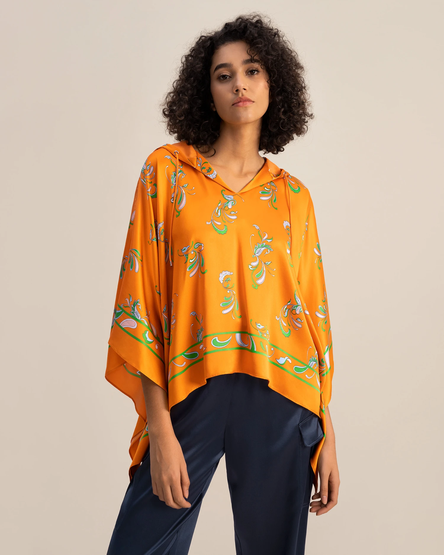 Spring Waltz Silk Poncho - Image 5