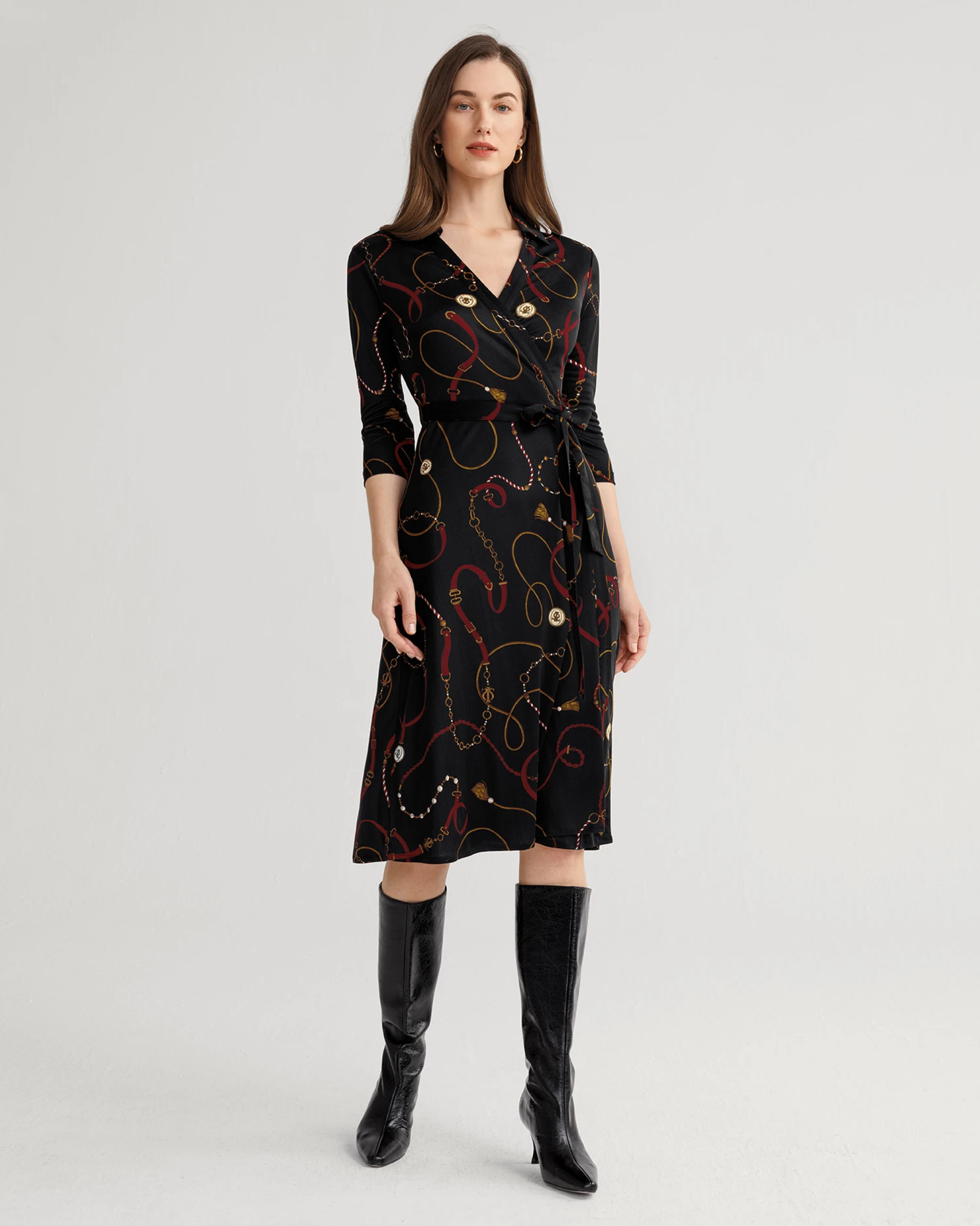 Louisville Print Wrap Dress - Image 5
