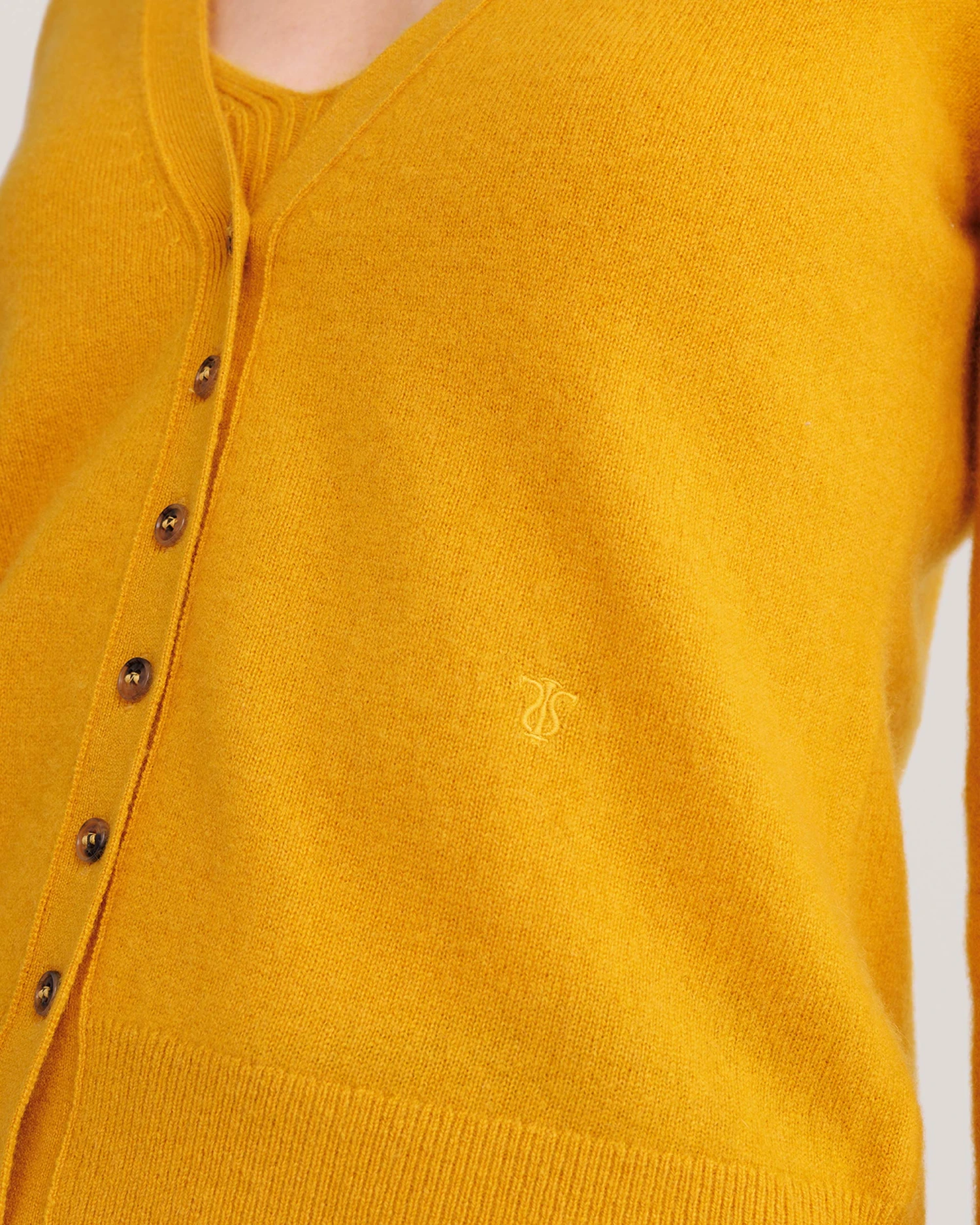 Cashmere Knitted V-neck Cardigan - Image 19