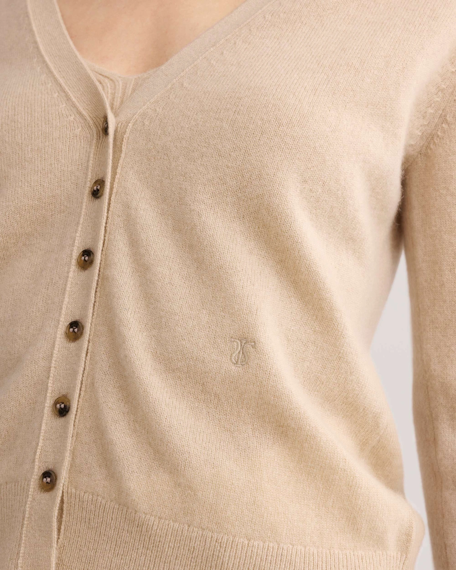 Cashmere Knitted V-neck Cardigan - Image 5
