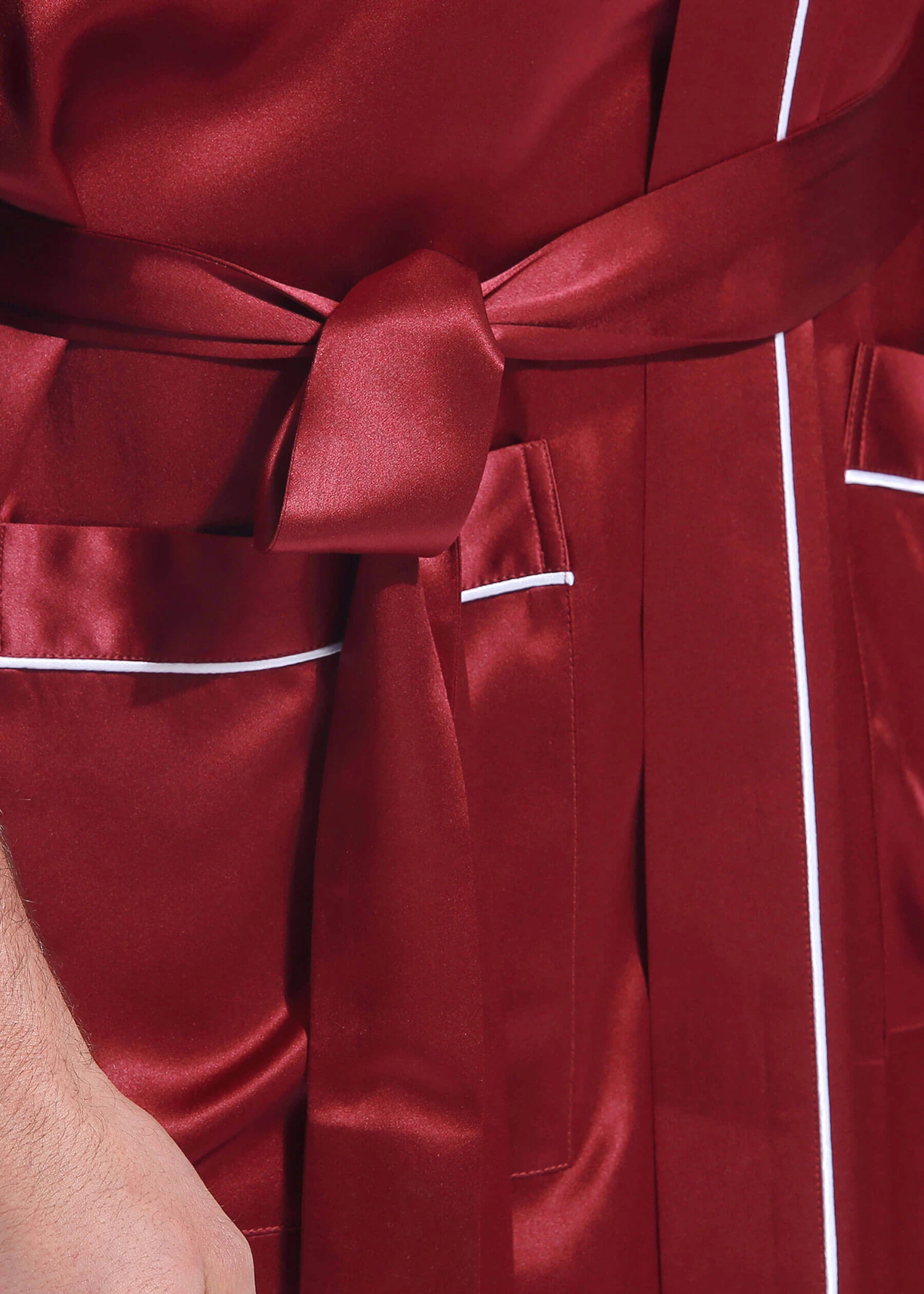 22 Momme Kimono Silk Robe With Piping - Image 13