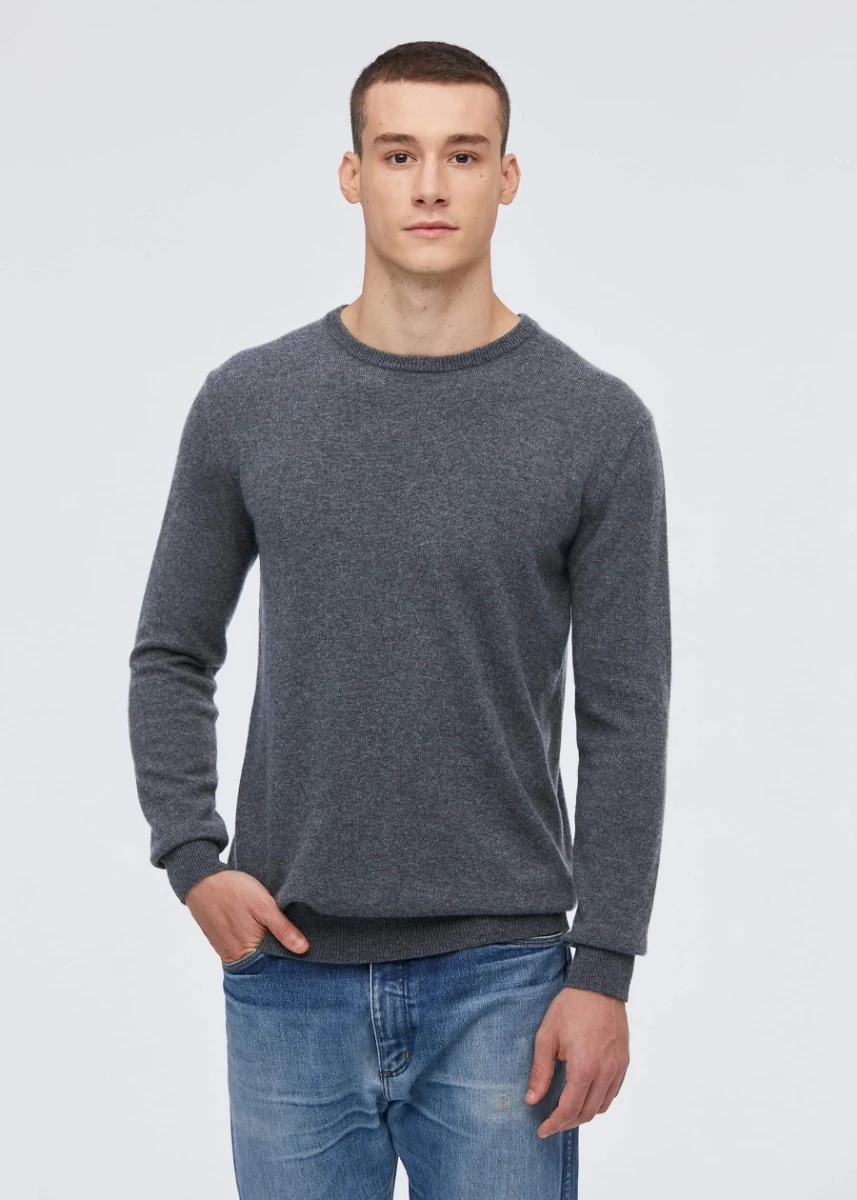 Crew Neck Classic Soft Cashmere Sweater For Men - Image 13