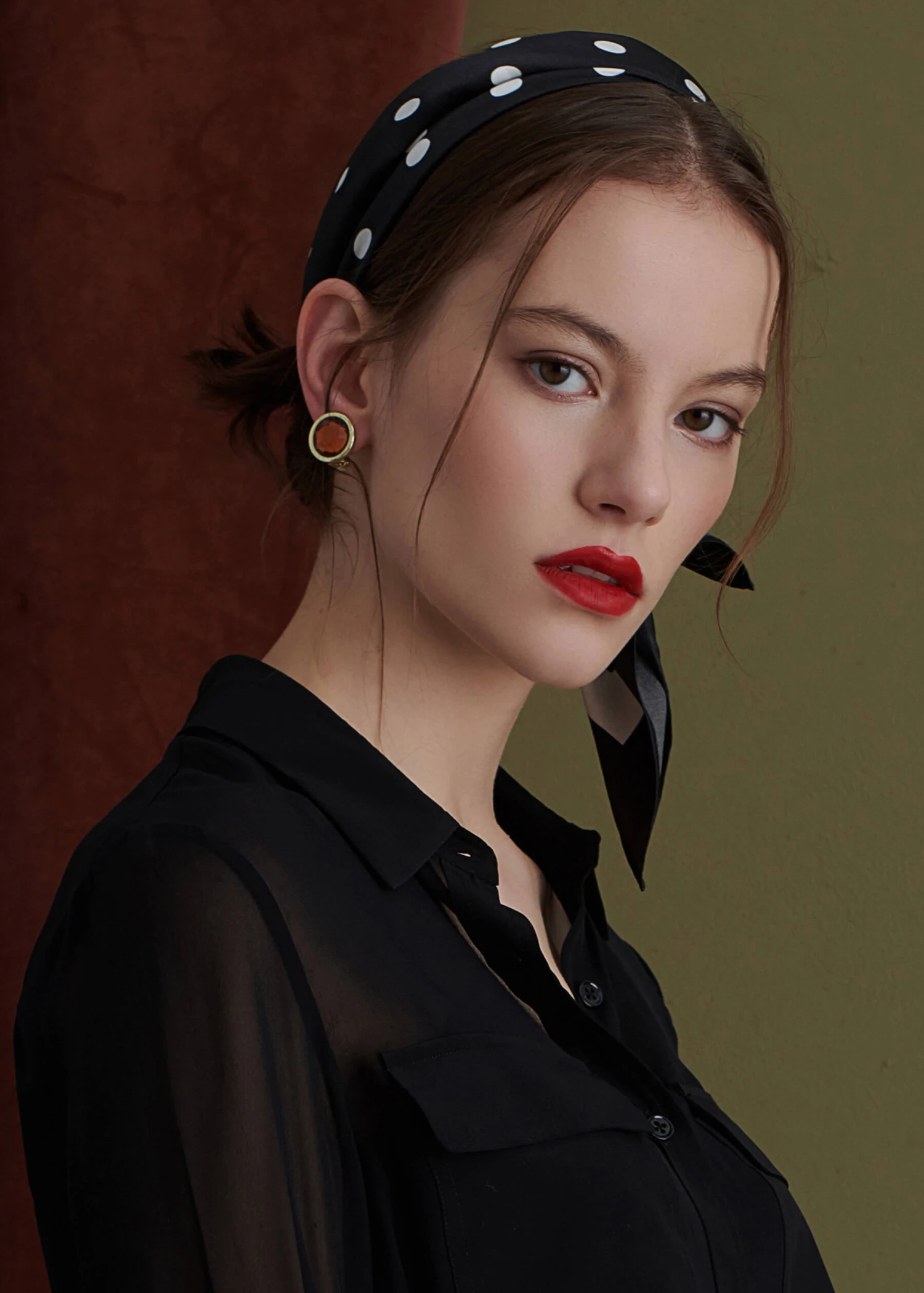 Vintage Polka Dot Silk Scarf - Image 5