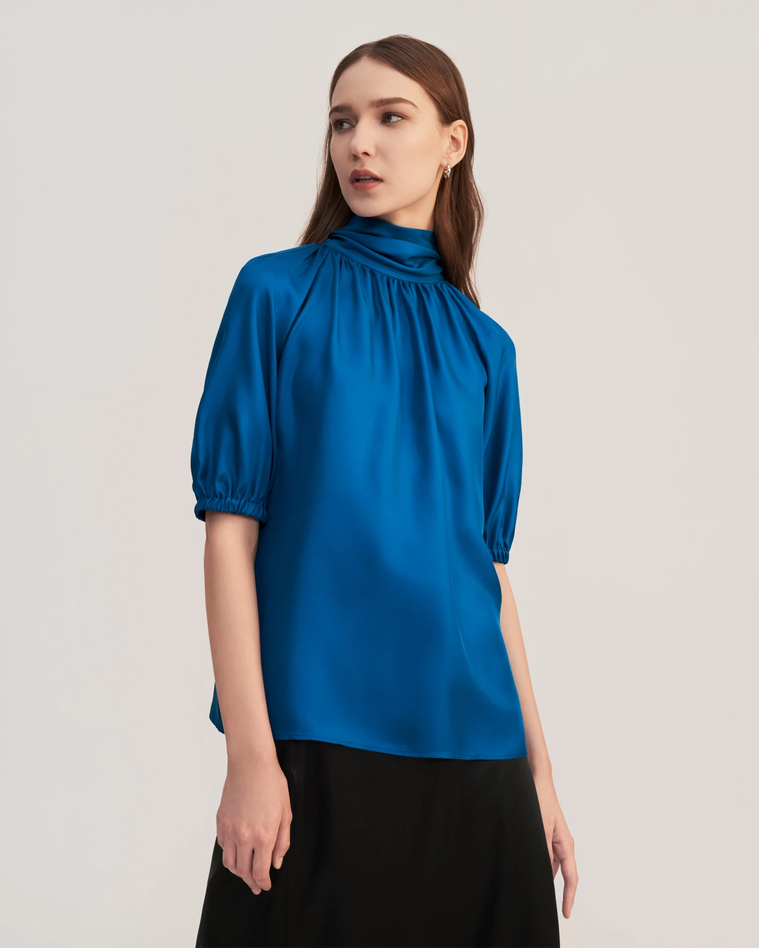 Women Ajuga Silk Twill Blouse Top - Image 19