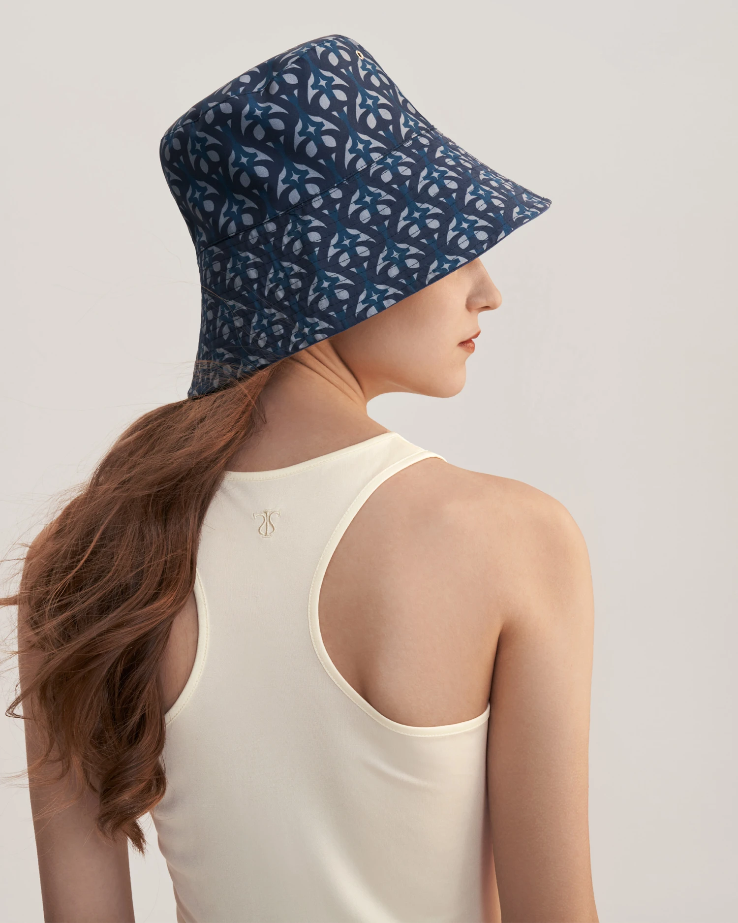 Medallion Lily Silk Twill Double-sided Bucket Hat - Image 5