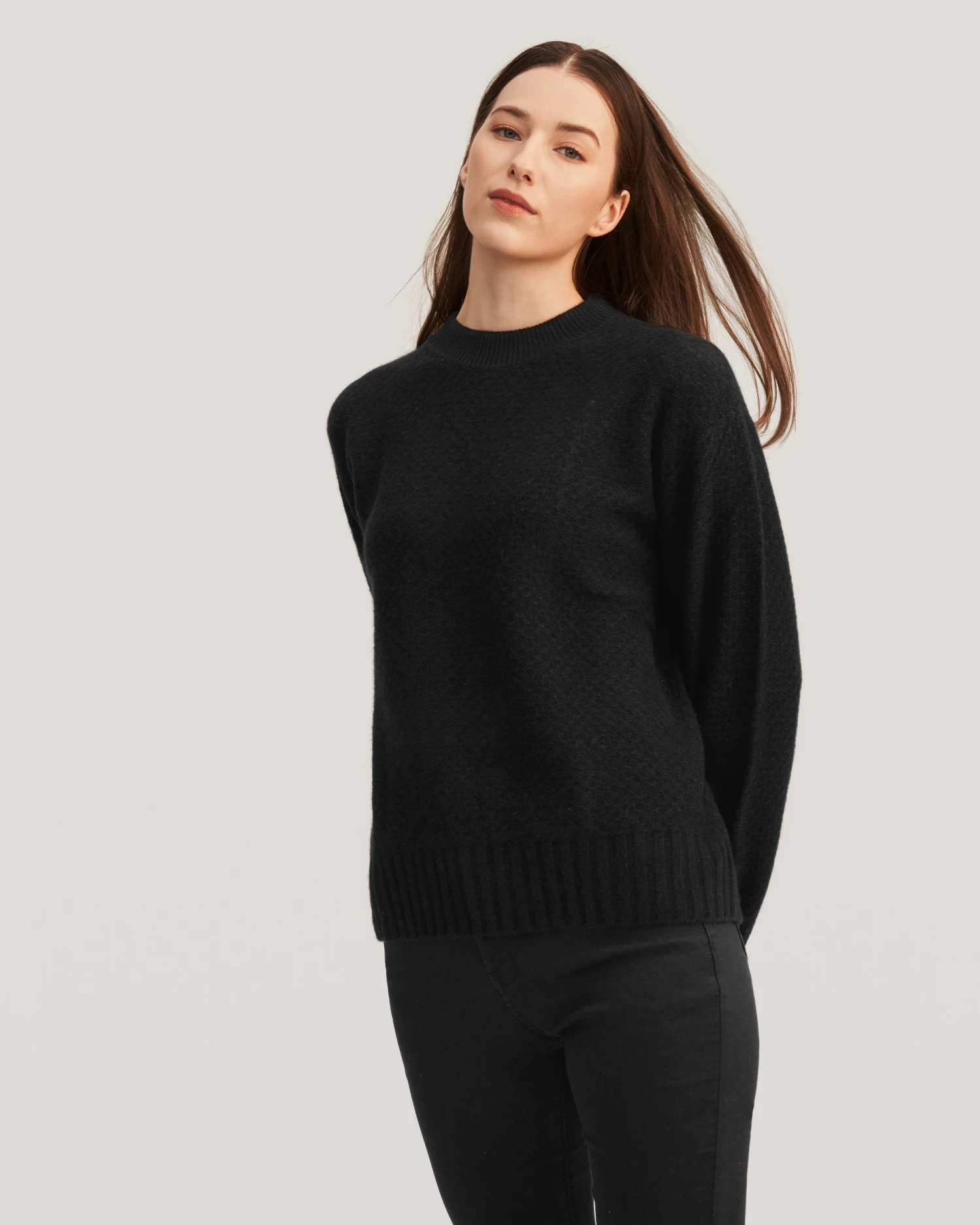 Relaxed Honeycomb Knit Cashmere Sweater - Image 5