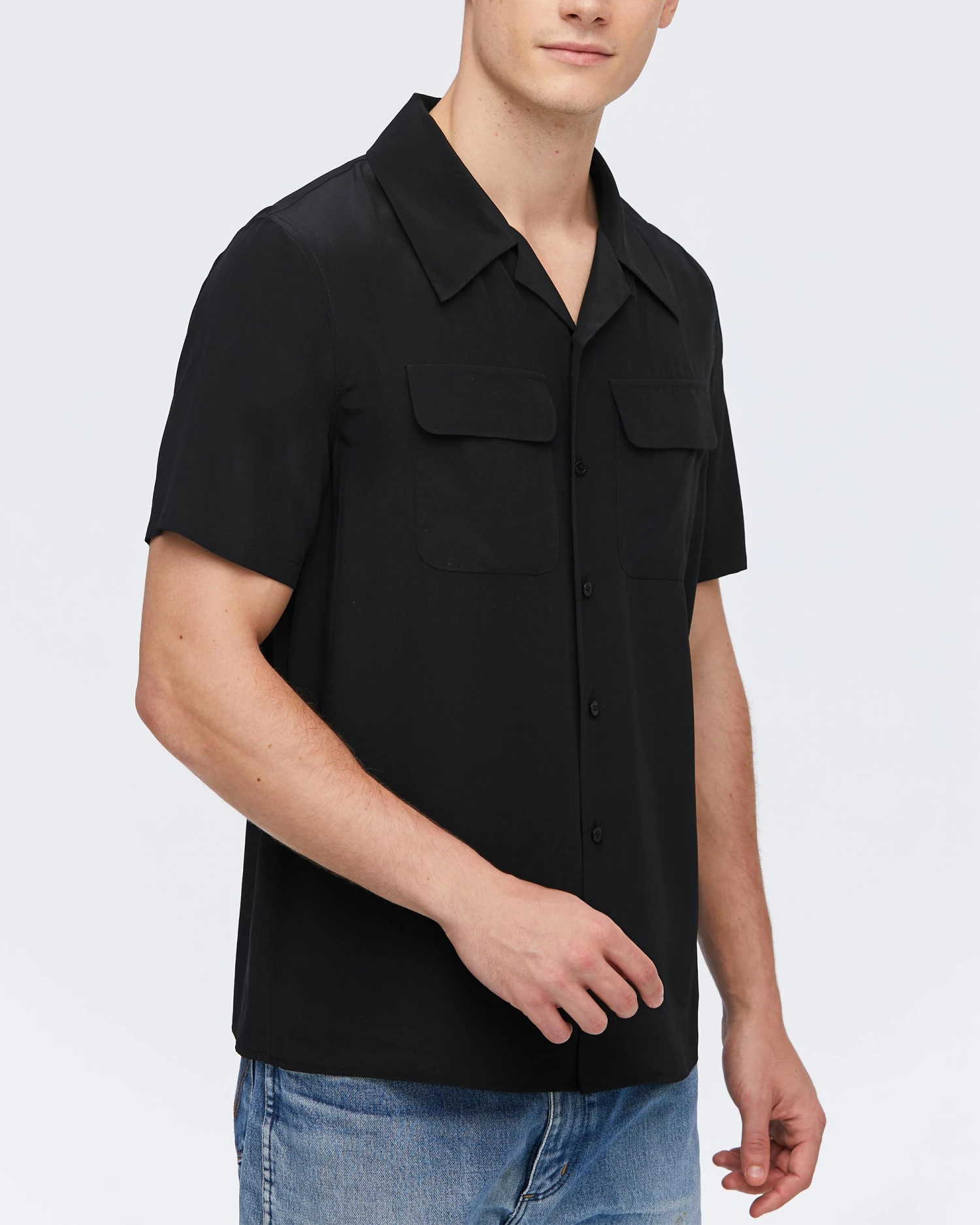 Men's Classic Short Sleeve Silk Shirt - Image 13