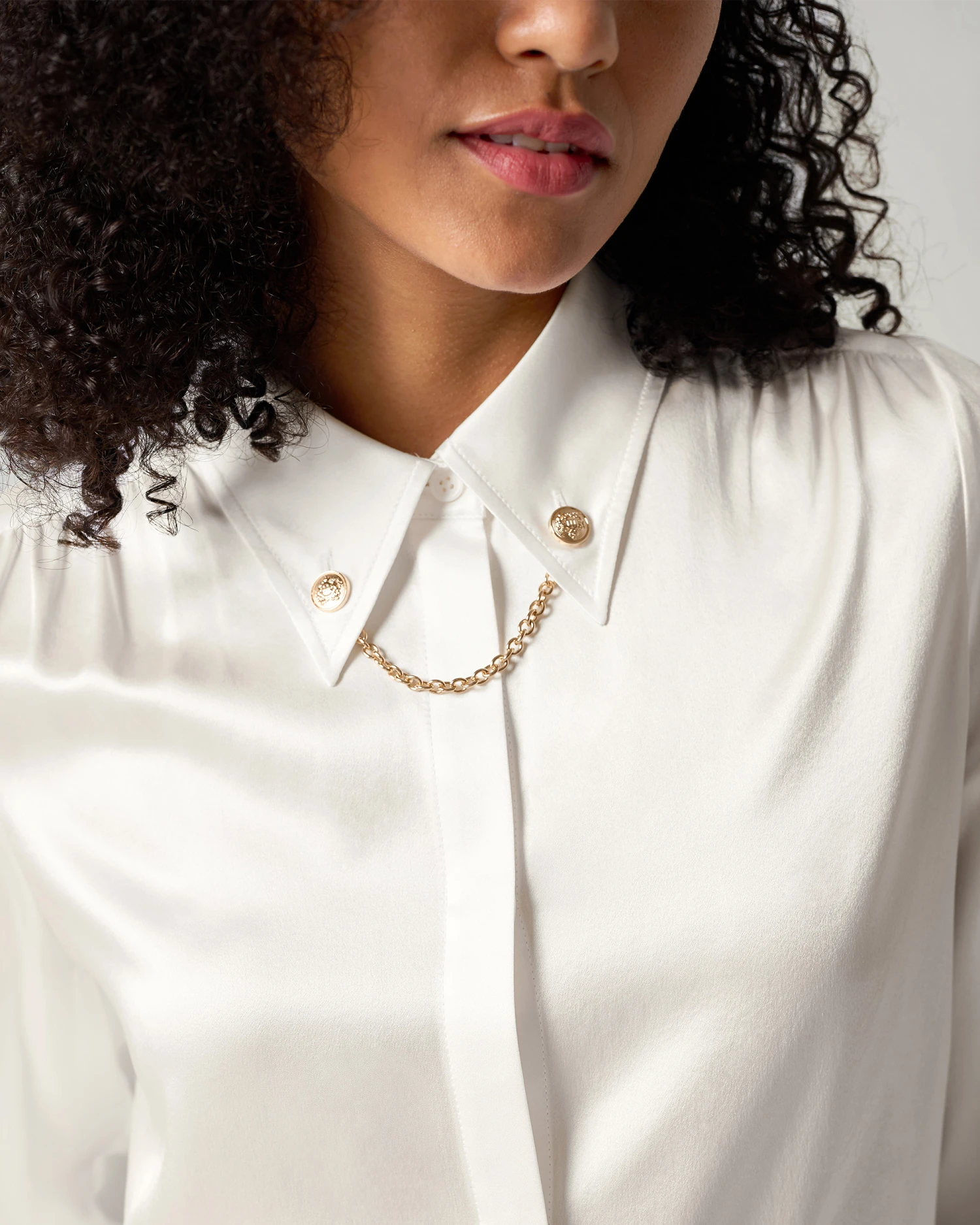 Silk Blouse With Metal Chain - Image 5