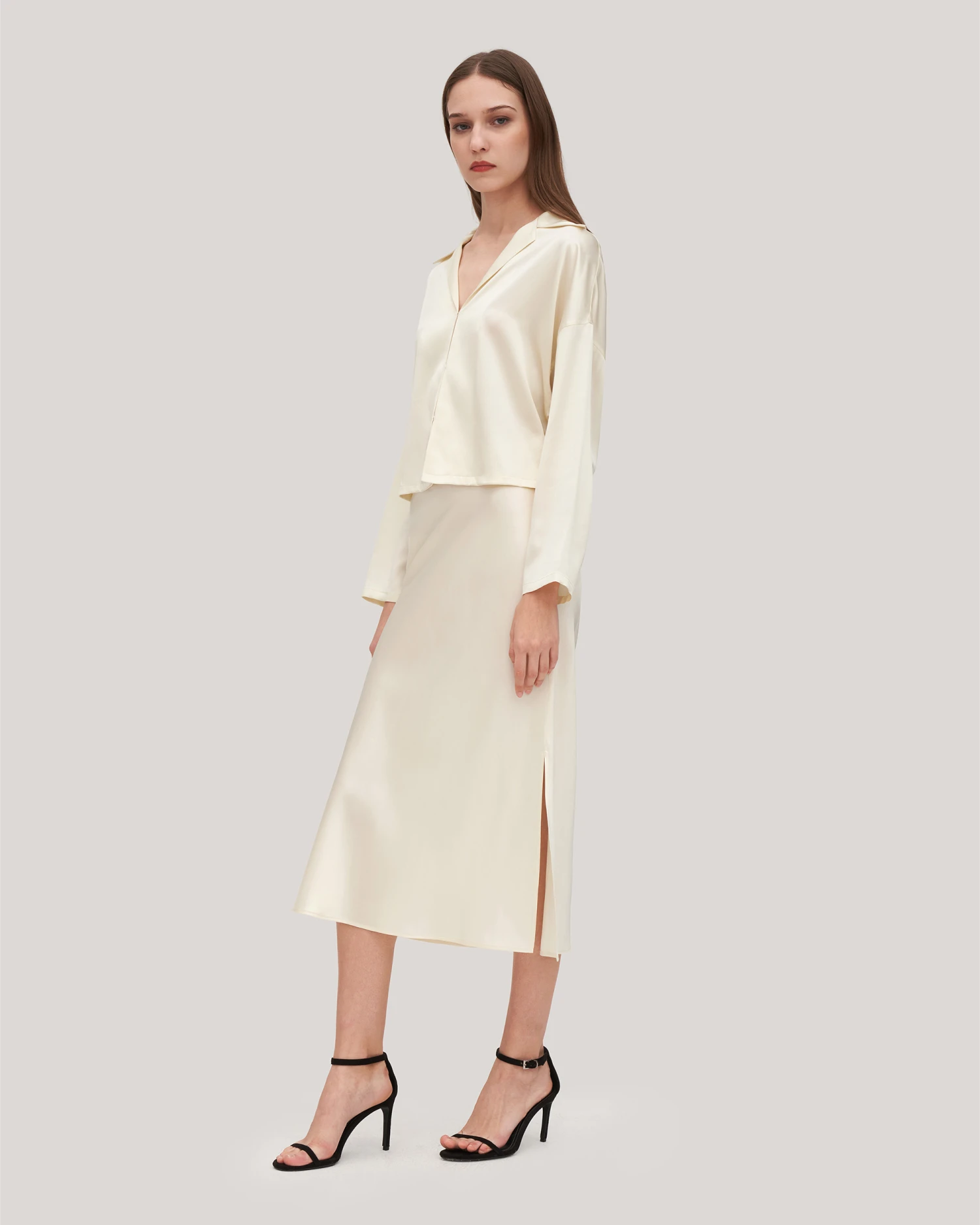 Minimalist Aesthetic Silk Poppy Skirt - Image 12