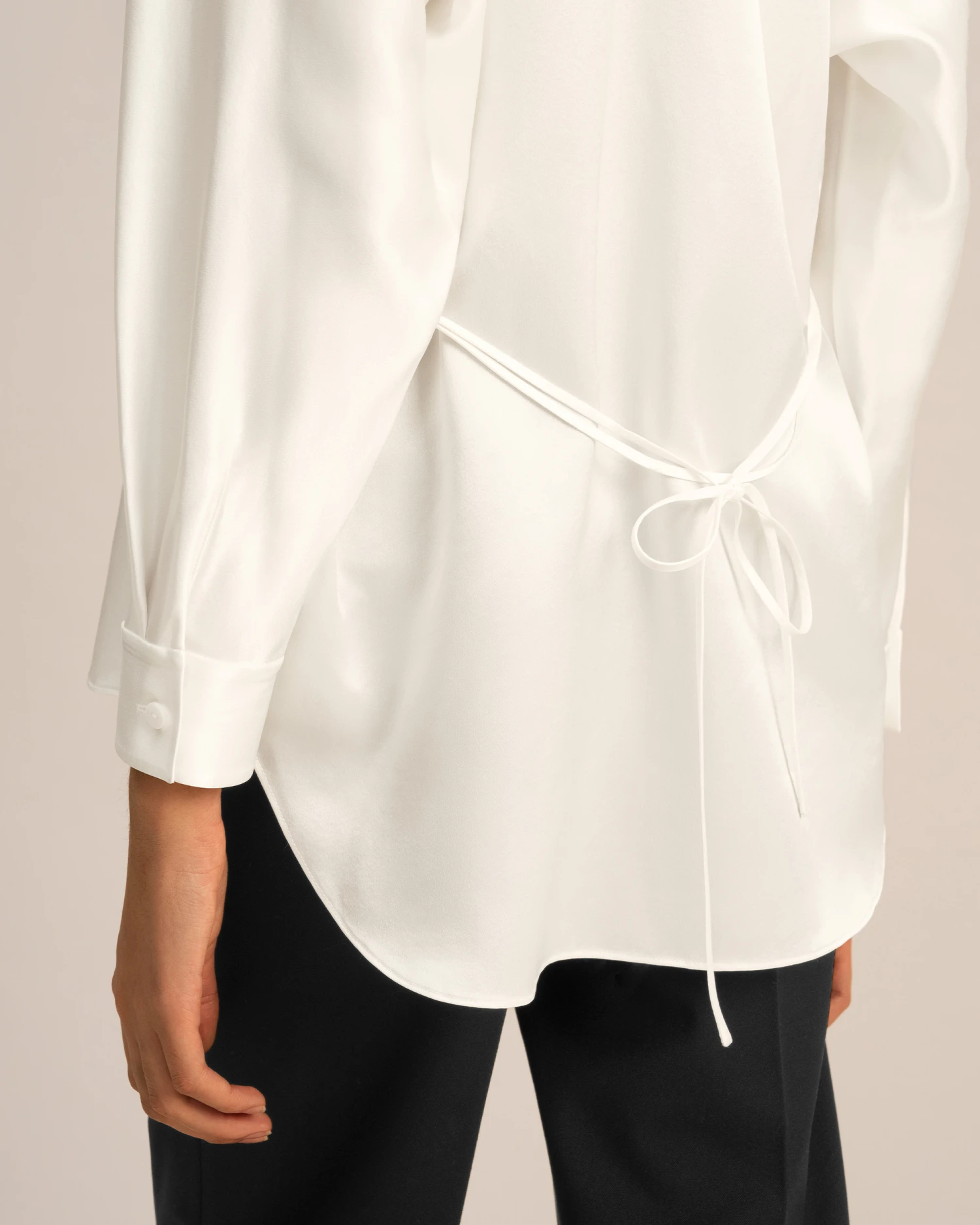 Loungeful Split Neck Silk Shirt - Image 13
