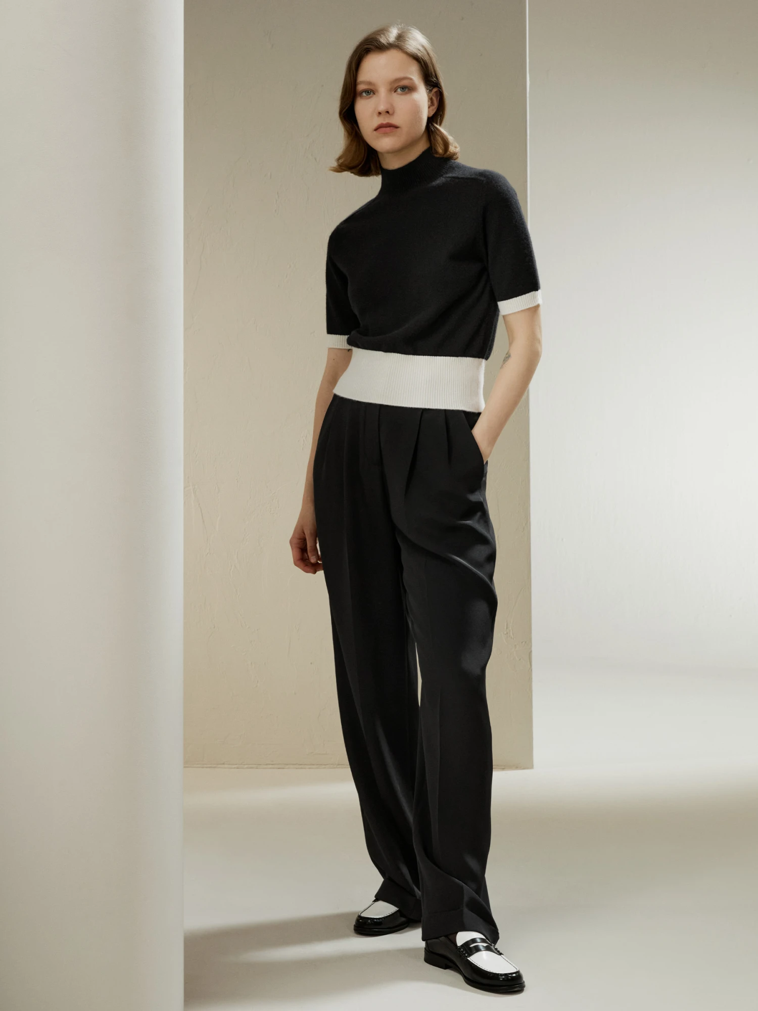 Gemini Mock Neck Cashmere Shirt - Image 12