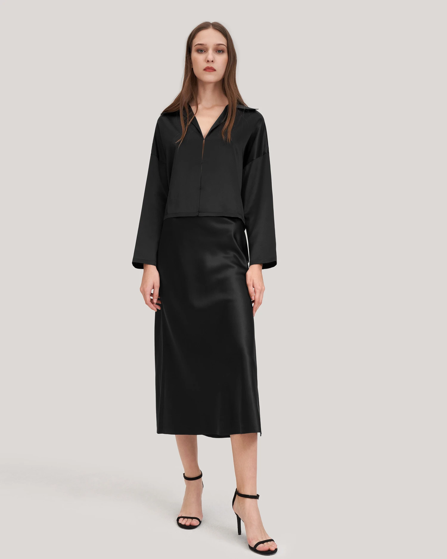 Minimalist Aesthetic Silk Poppy Skirt - Image 6