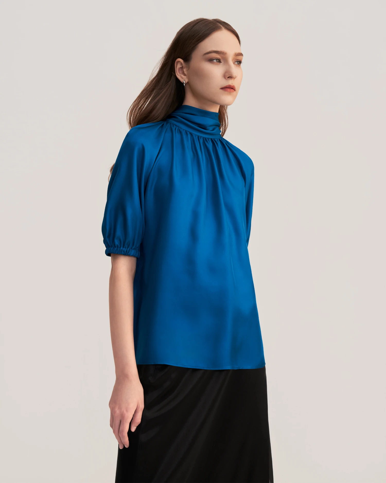 Women Ajuga Silk Twill Blouse Top - Image 20