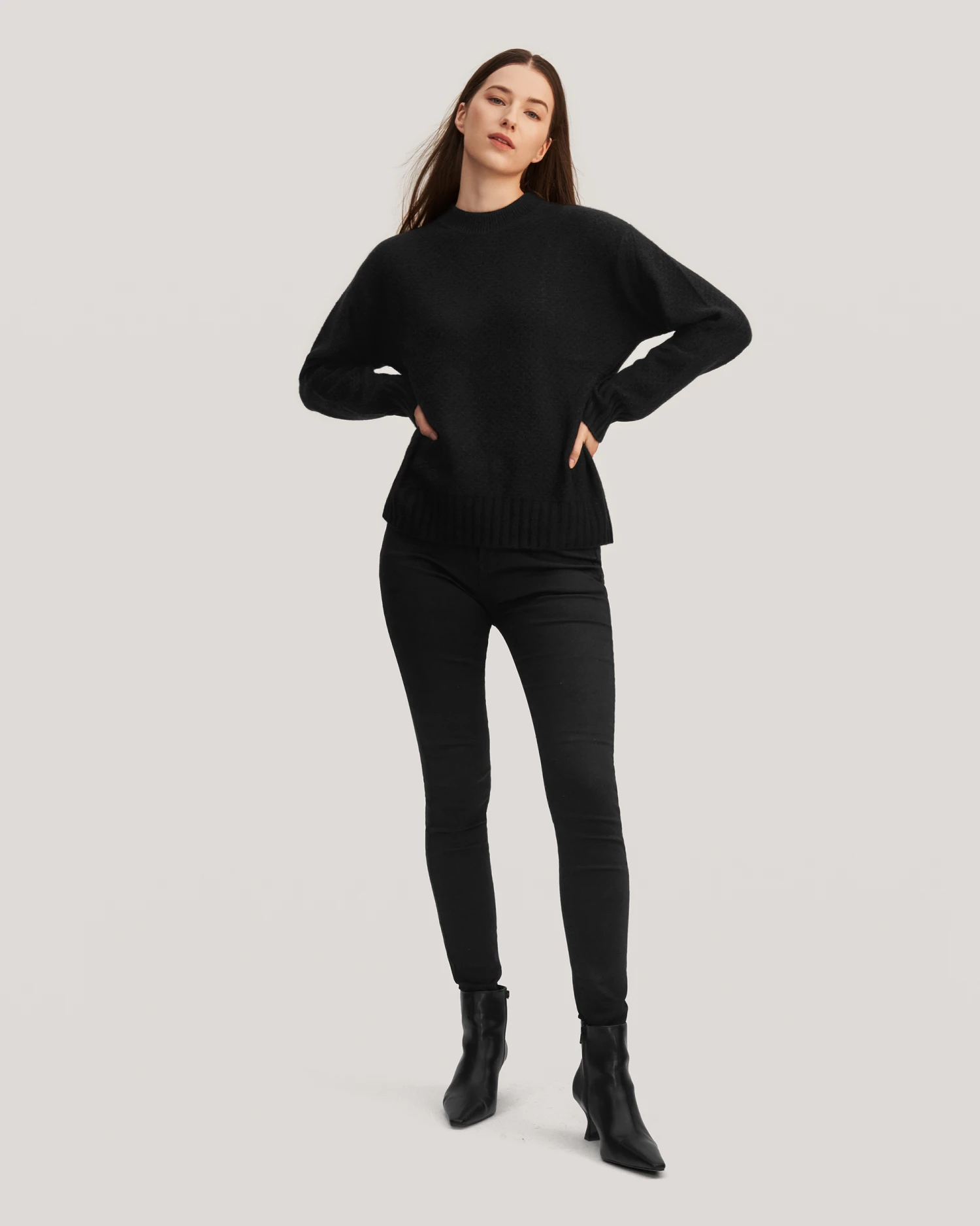 Relaxed Honeycomb Knit Cashmere Sweater - Image 6