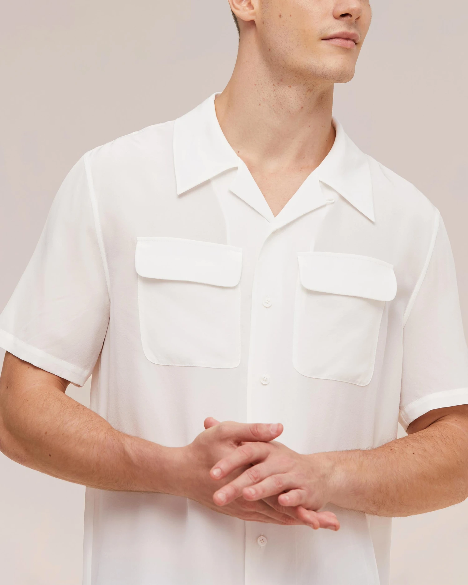 Men's Classic Short Sleeve Silk Shirt - Image 6