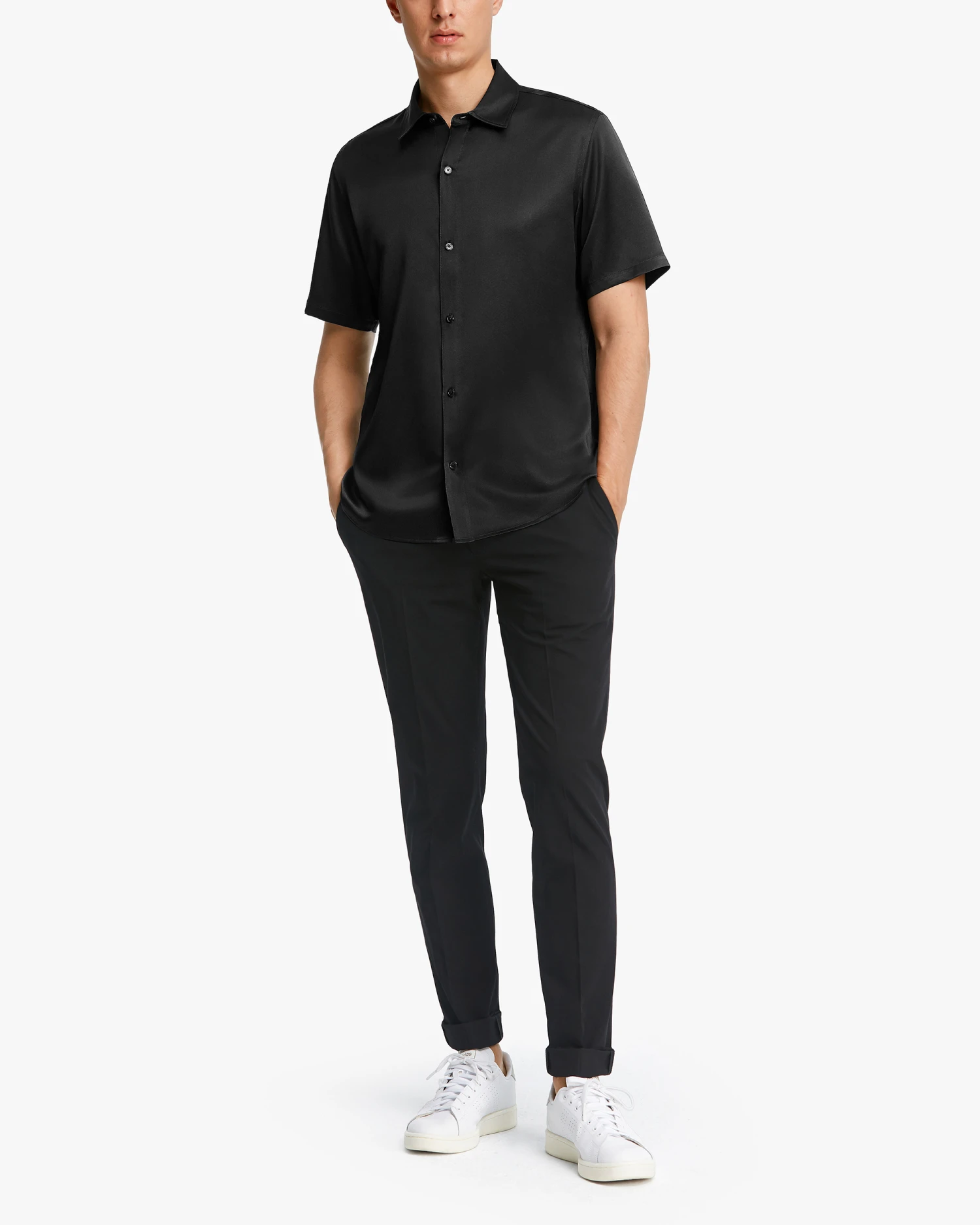 Luxury Short-Sleeved Silk Shirt For Men - Image 4