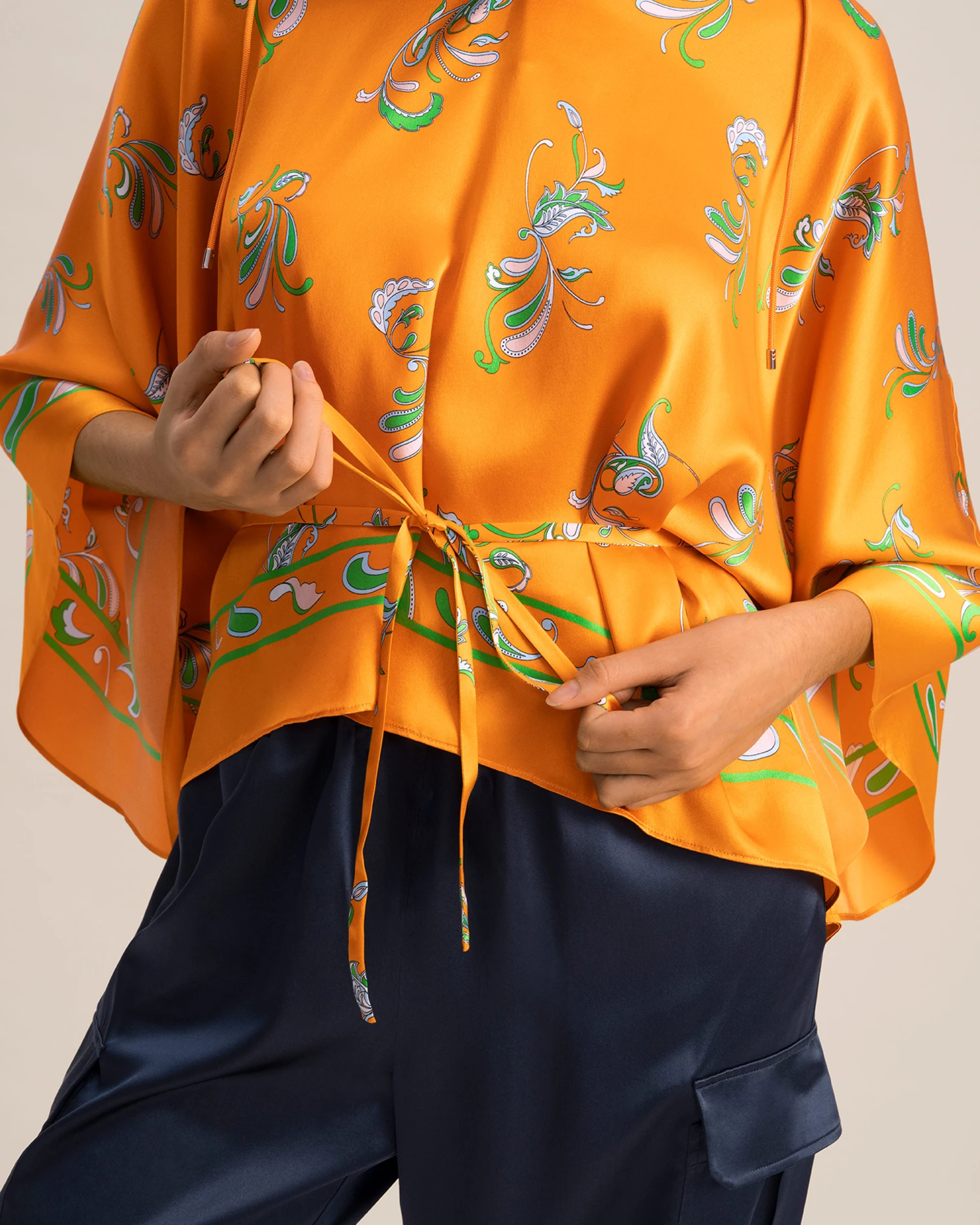 Spring Waltz Silk Poncho - Image 7