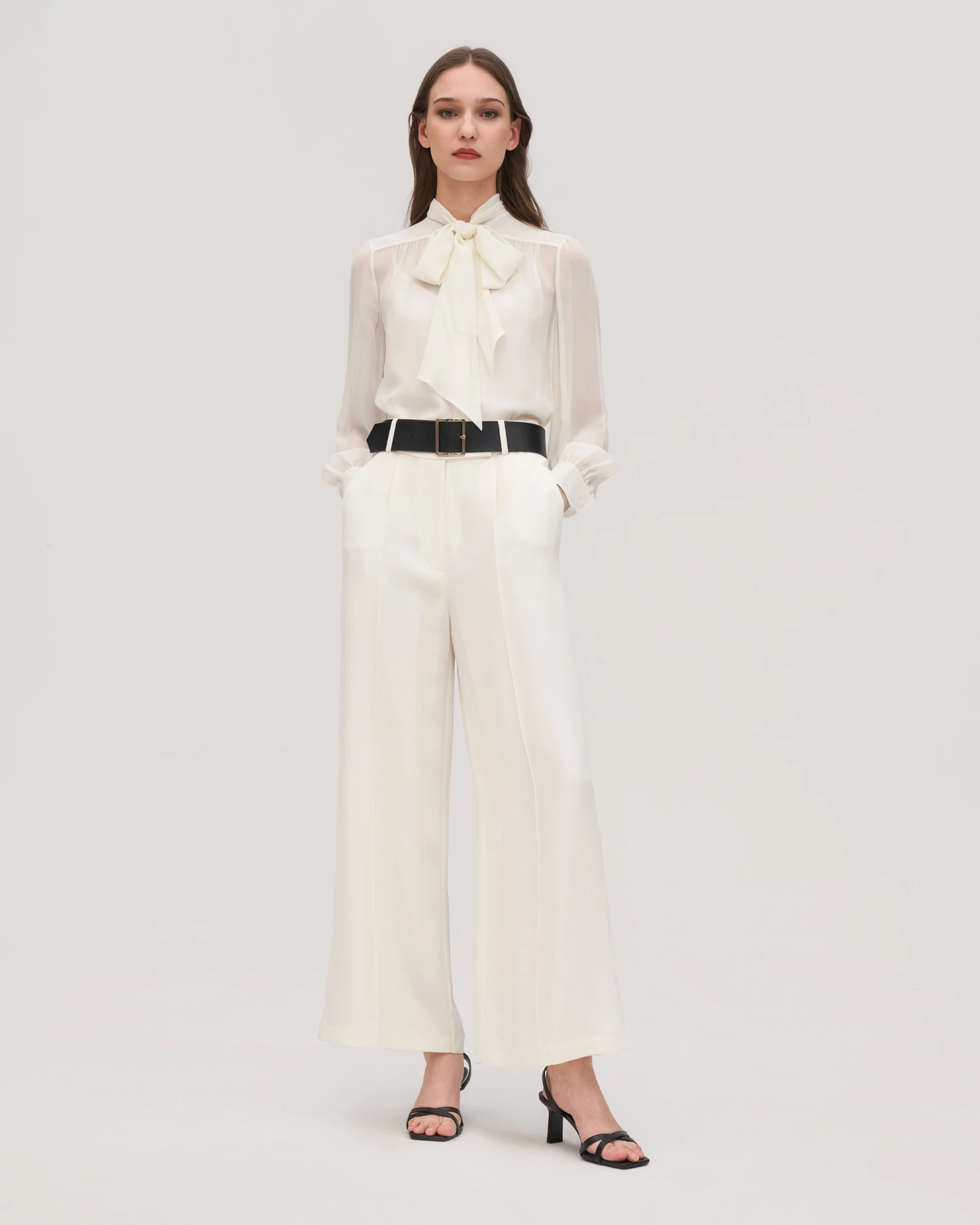 Bow Tie Silk Jasmine Blouse For Women - Image 15